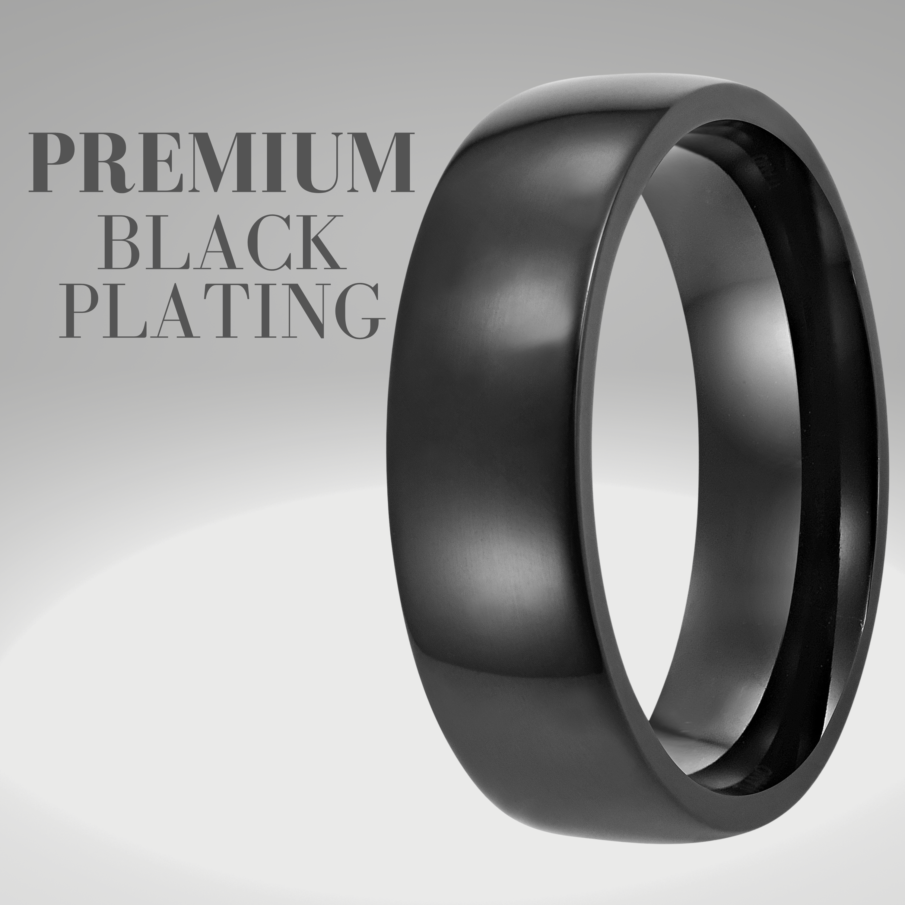 Men's 7mm Black Titanium Band Ring