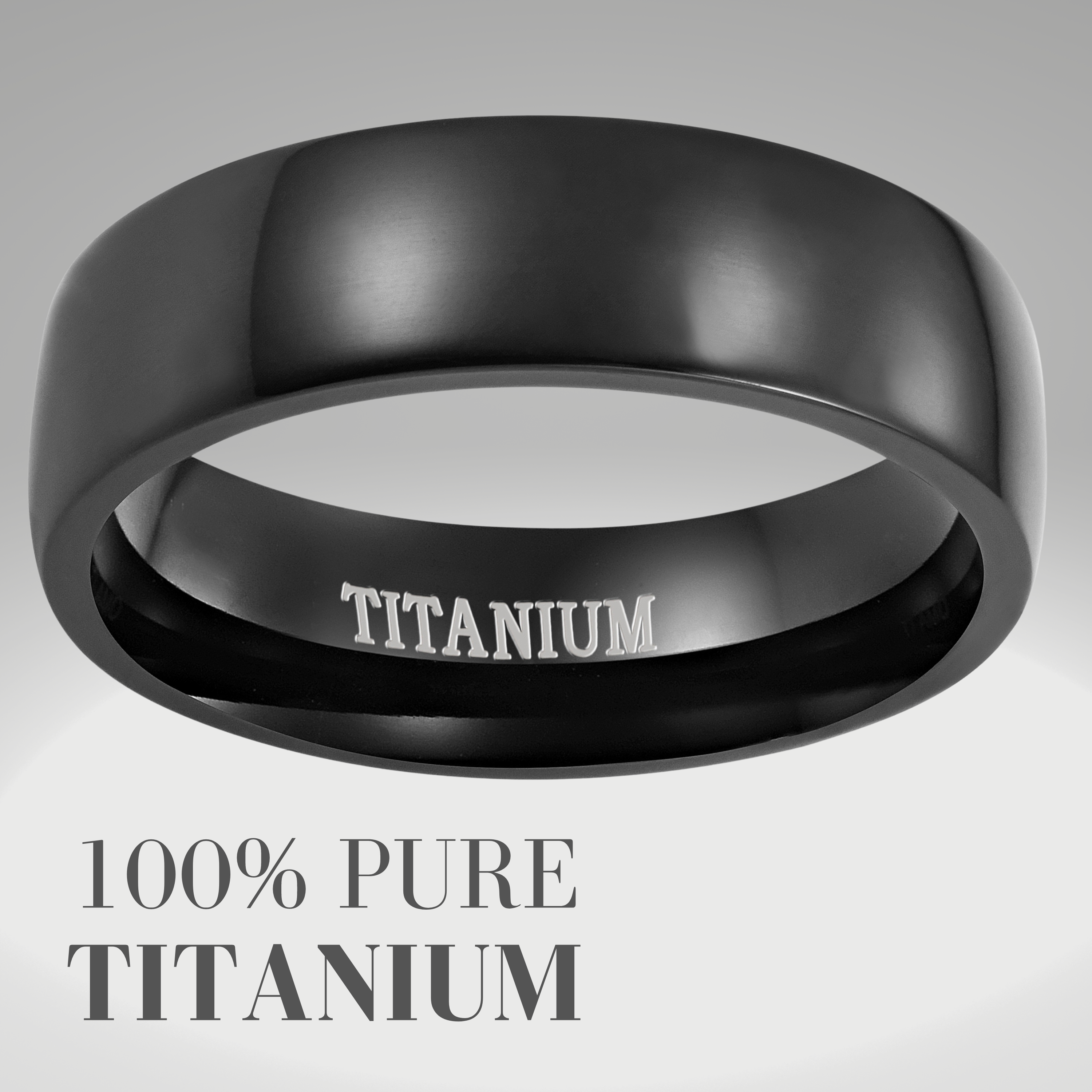 Men's Black Titanium Ring 7mm