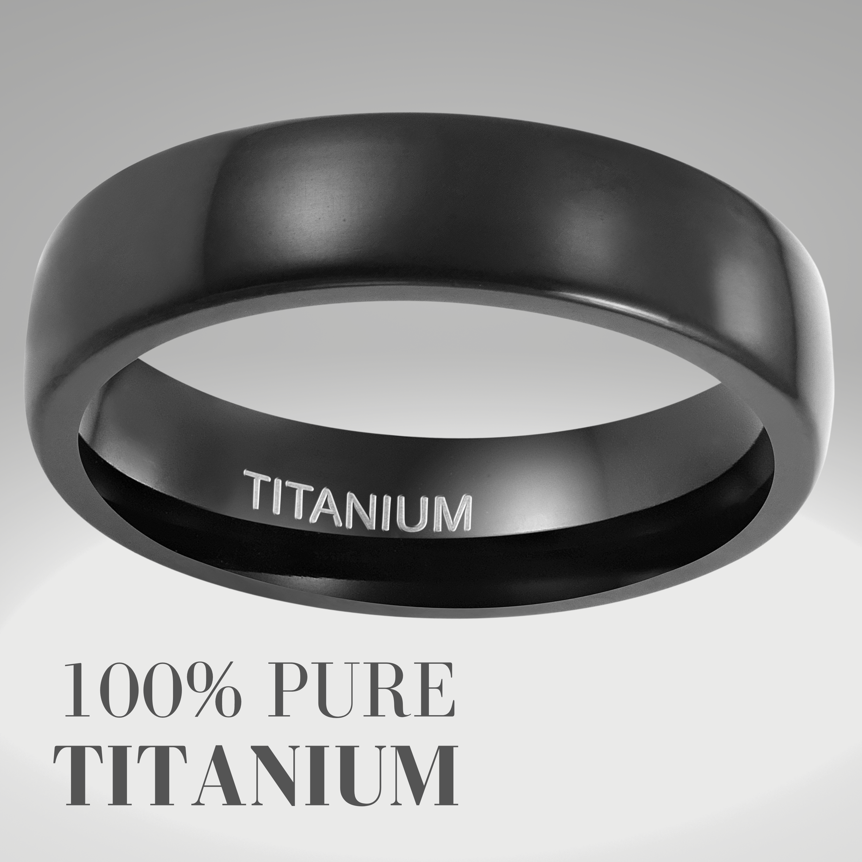 Men's Classic 6mm Black Titanium Ring