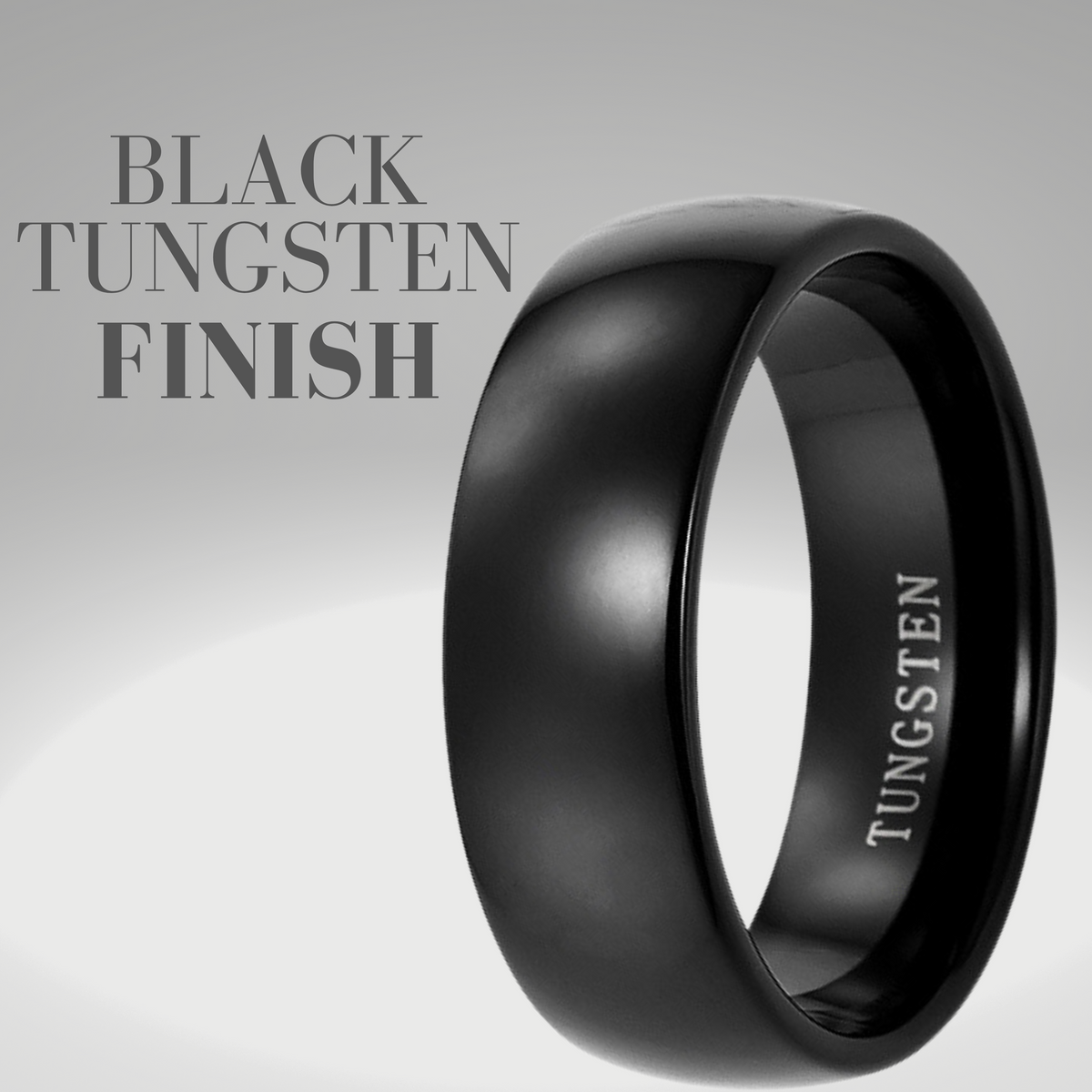 Men&#39;s 8mm Black Tungsten Ring