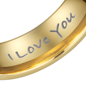 Mens Titanium Ring Etched I Love You 7mm