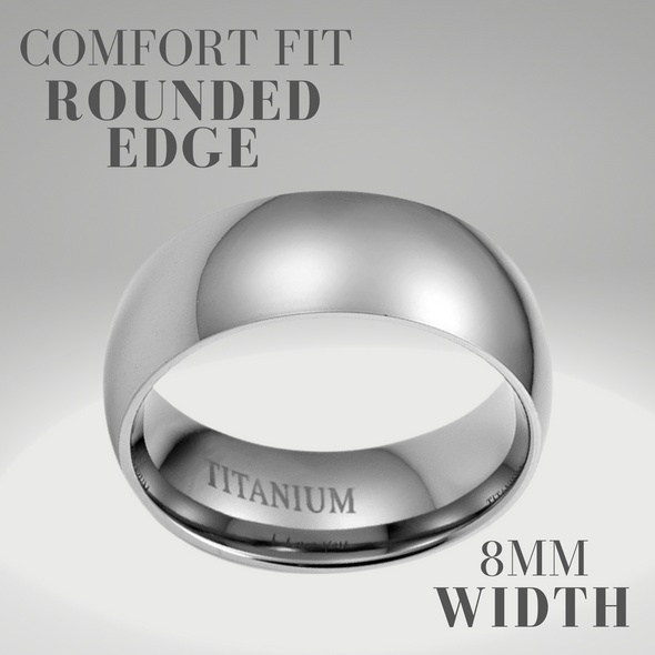 Men's Titanium Engraved Ring - I Love You