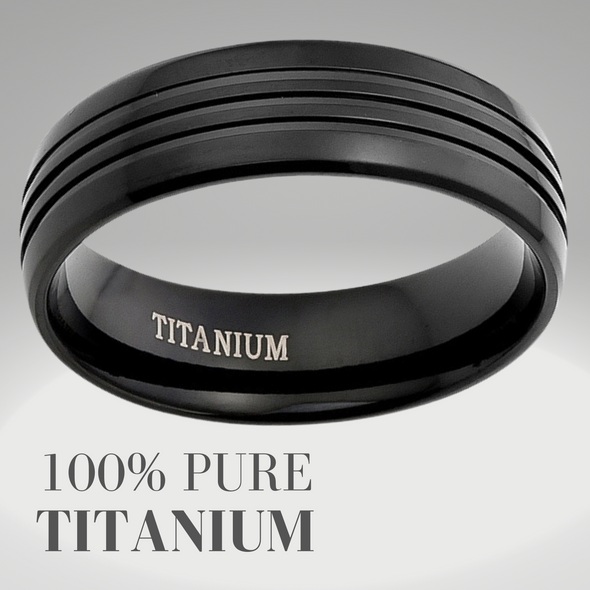 Mens Titanium Ring Engraved I Love You 8mm