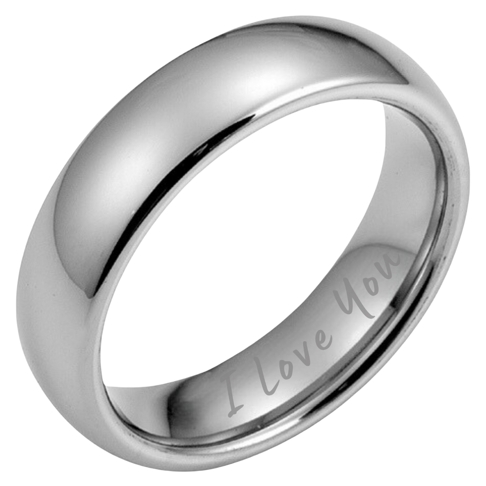Men's Ring Engraved I Love You - Tungsten 7mm