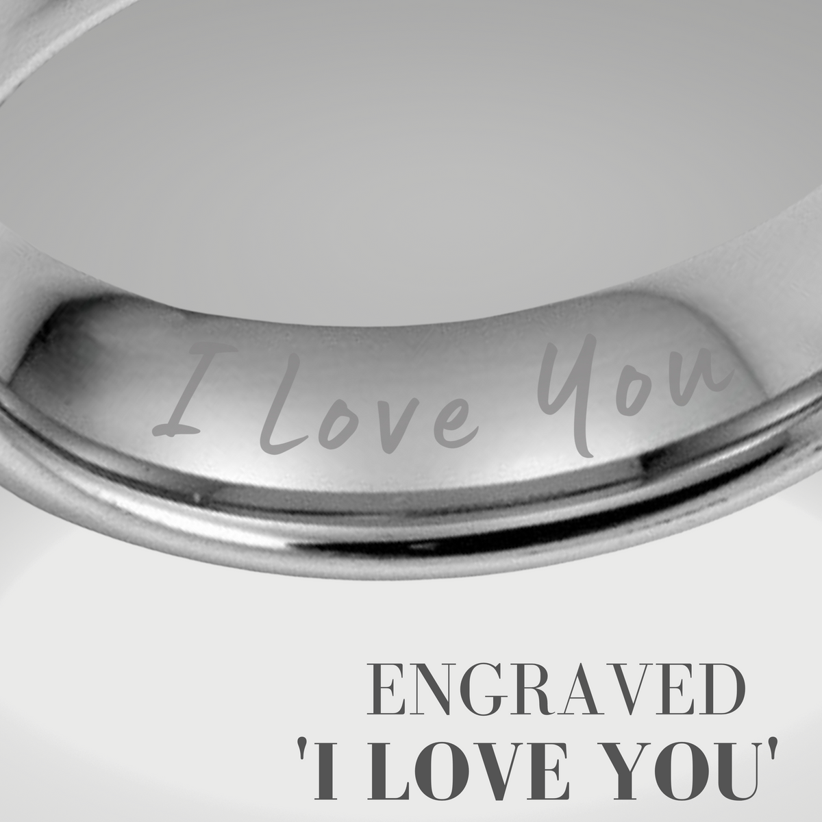 Men&#39;s Ring Engraved I Love You - Tungsten 7mm