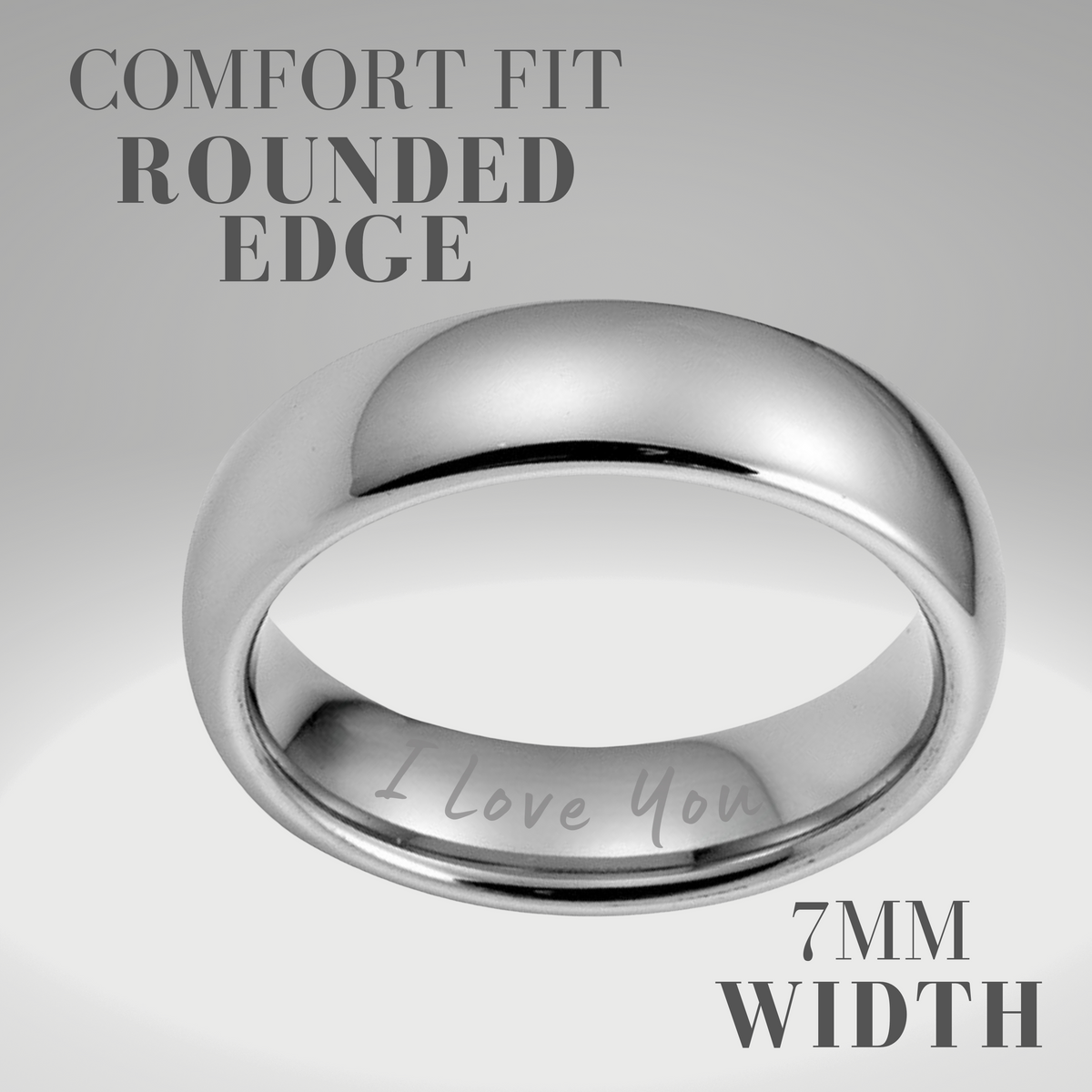 Men&#39;s Ring Engraved I Love You - Tungsten 7mm