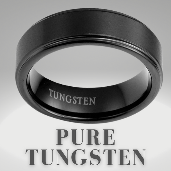 Men’s I Love You Tungsten Ring - Black 7mm
