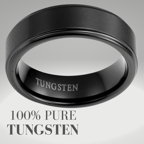 Mens 7mm Titanium Ring Engraved with I Love You