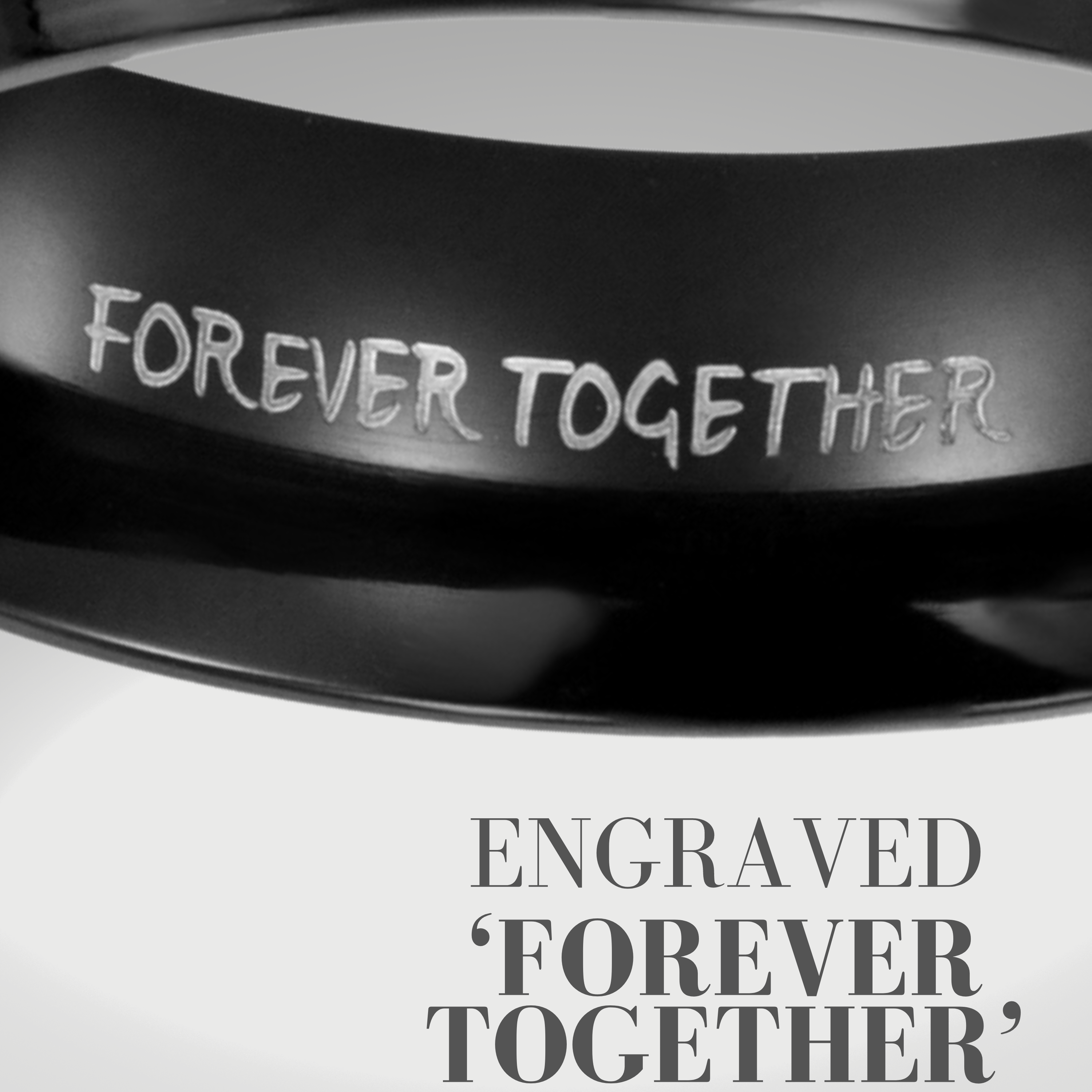 Mens Forever Together Ring Black Titanium 8mm