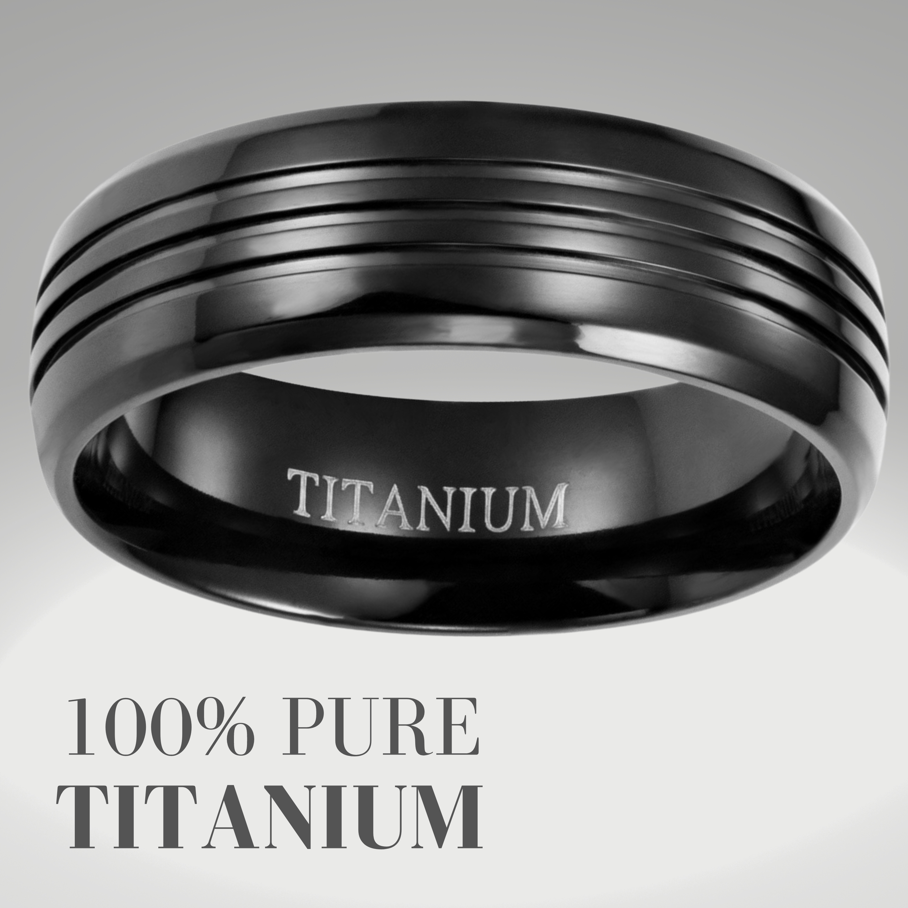 Mens Forever Together Ring Black Titanium 8mm
