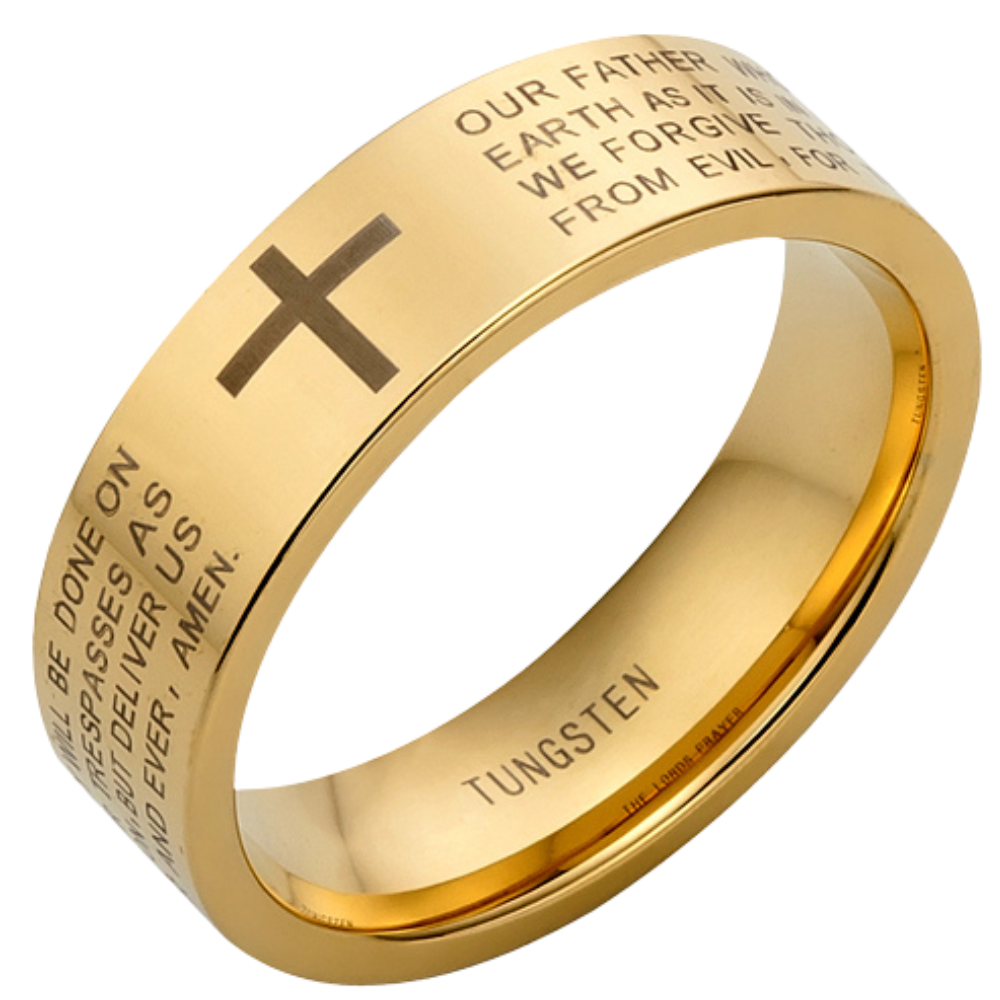 Men&#39;s Tungsten Lords Prayer Ring