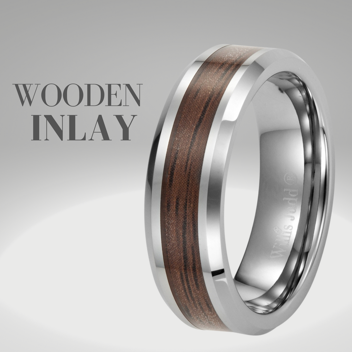 Mens Tungsten Wooden Ring