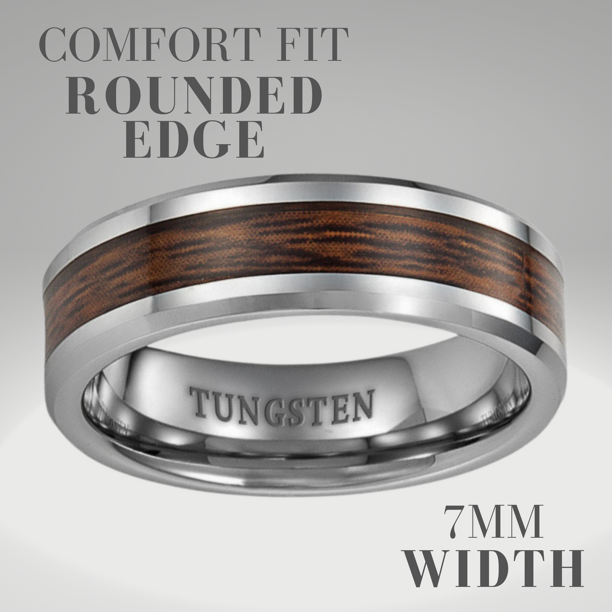 Mens Tungsten Wooden Ring