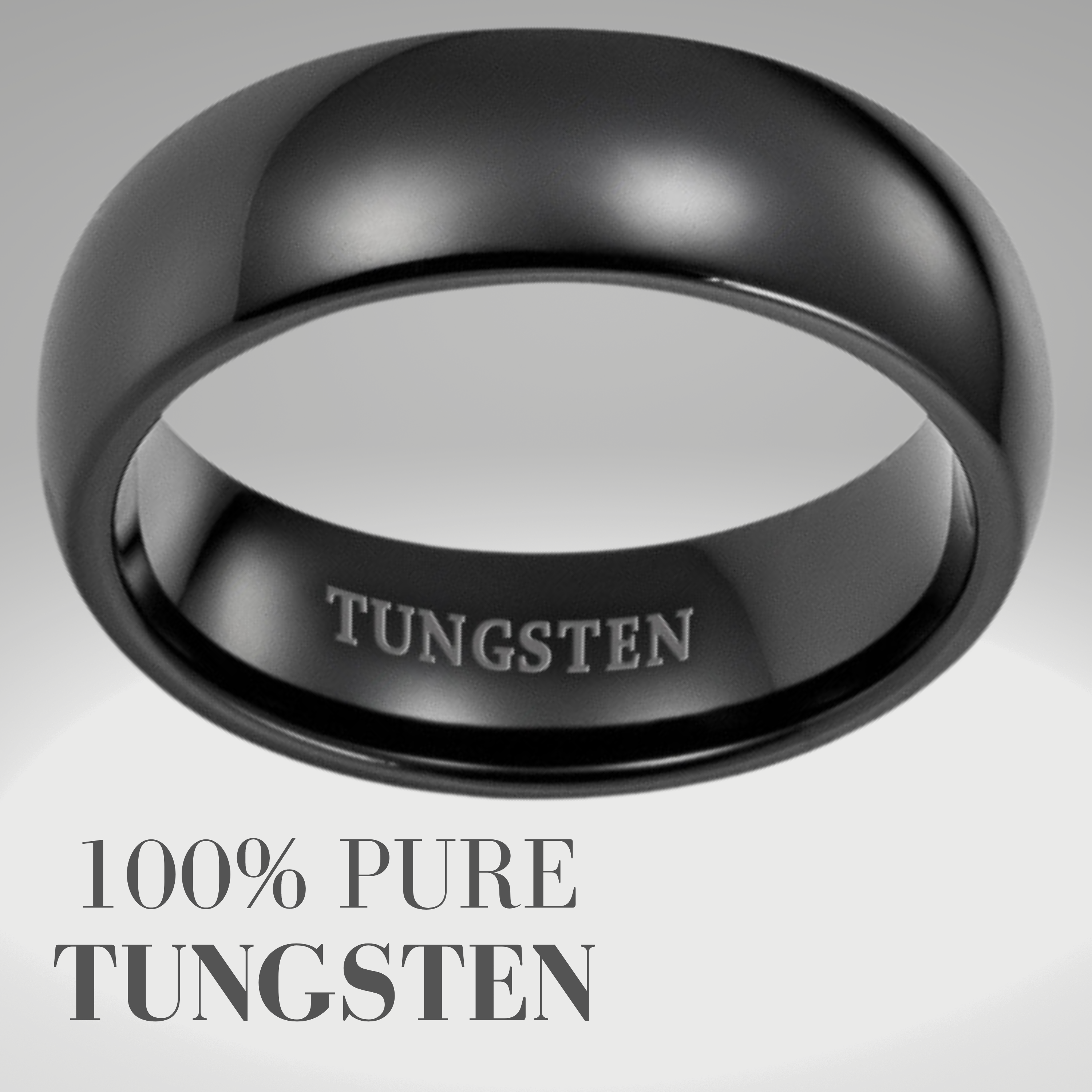 Mens Black Tungsten Ring etched Forever Together 7mm