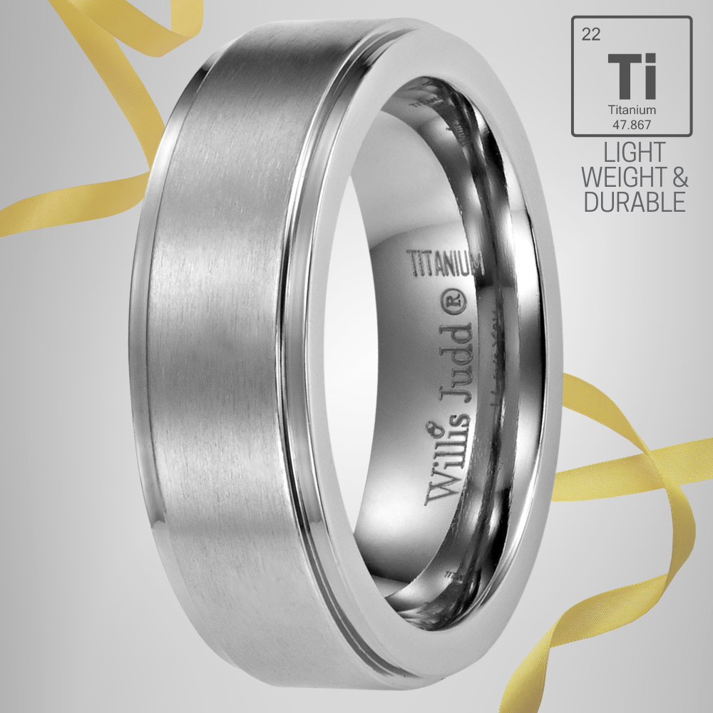 DAD Titanium Ring 7mm Etched Love You Dad