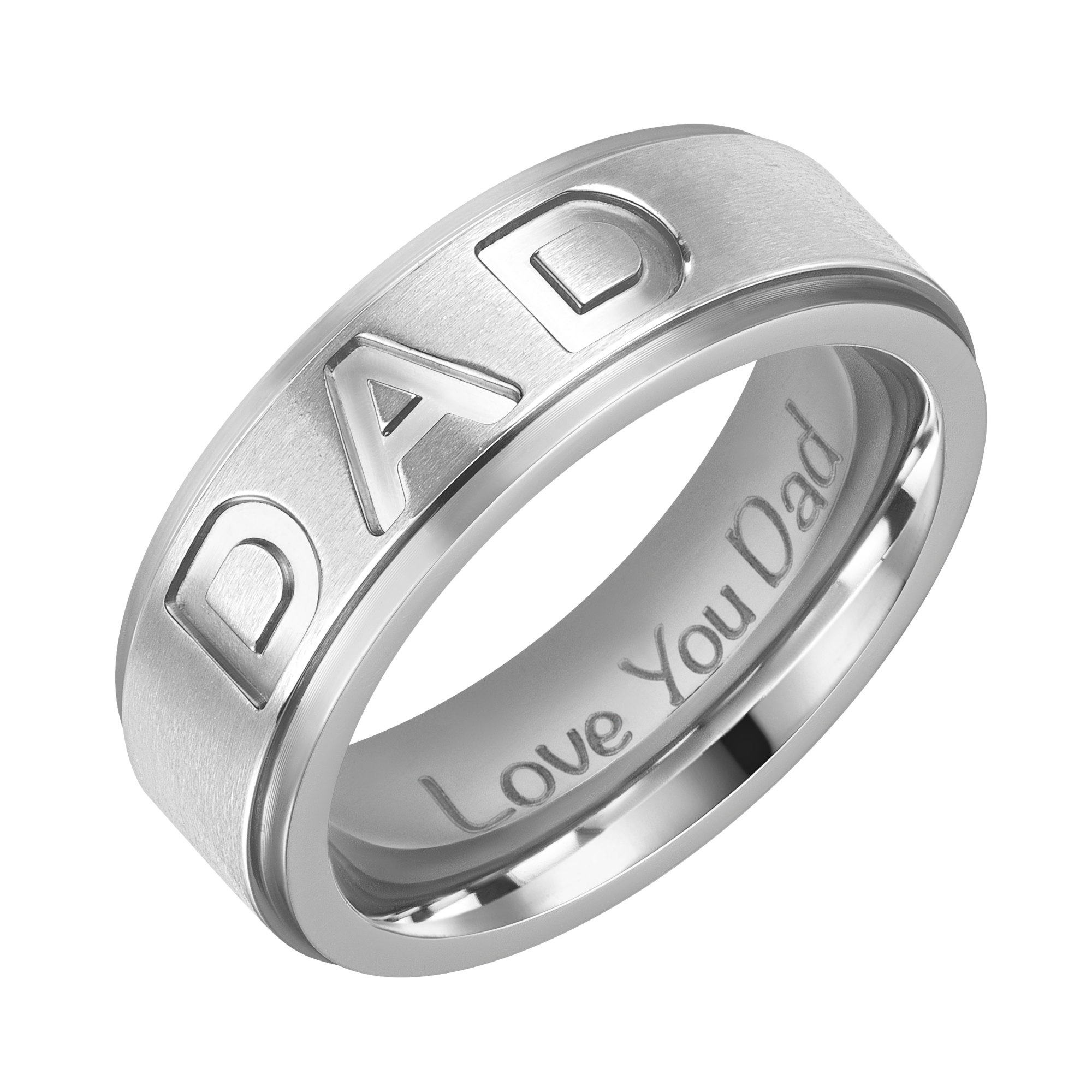Mens Dad Ring Engraved Love You Dad