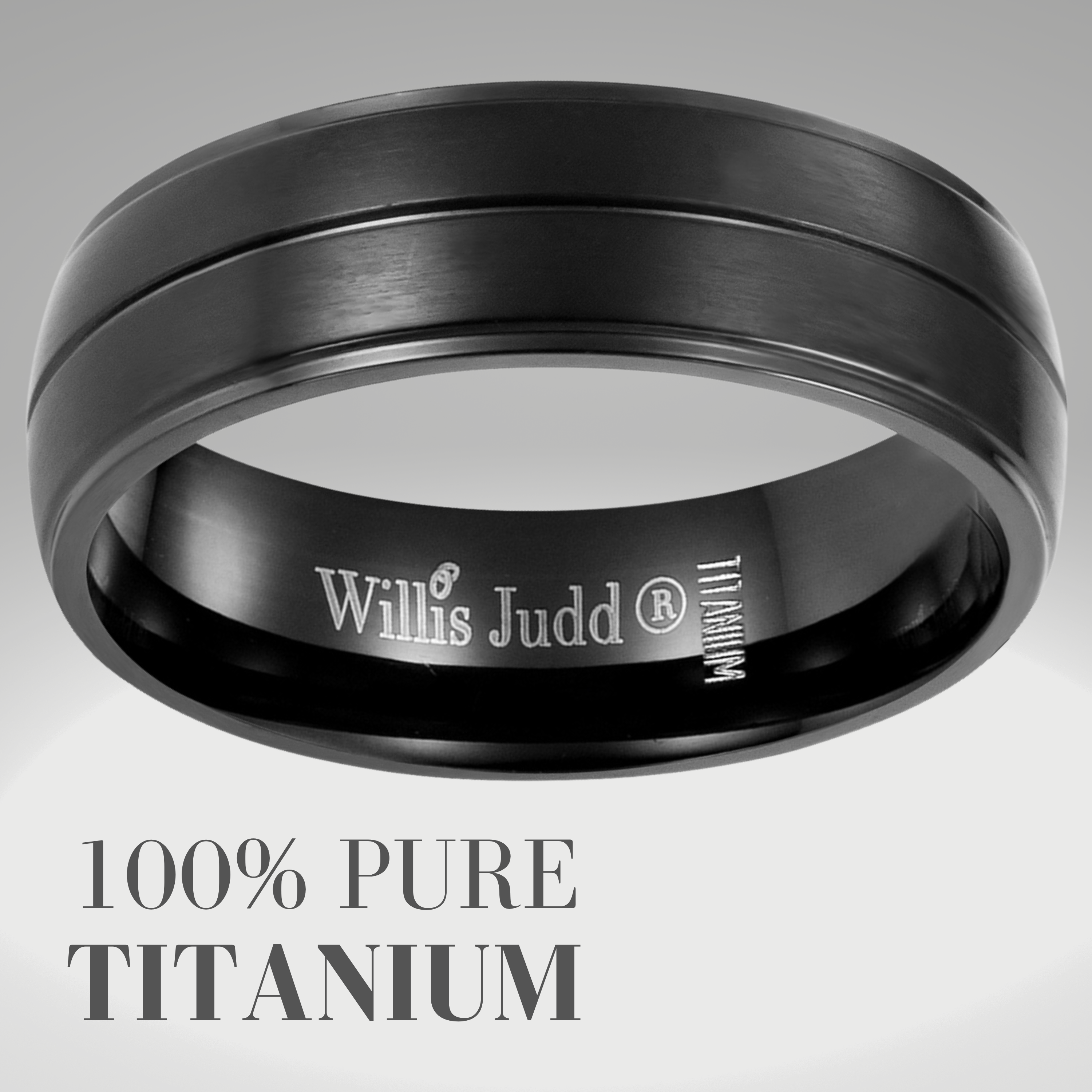 Men's 7mm Titanium I Love You Engraved Ring