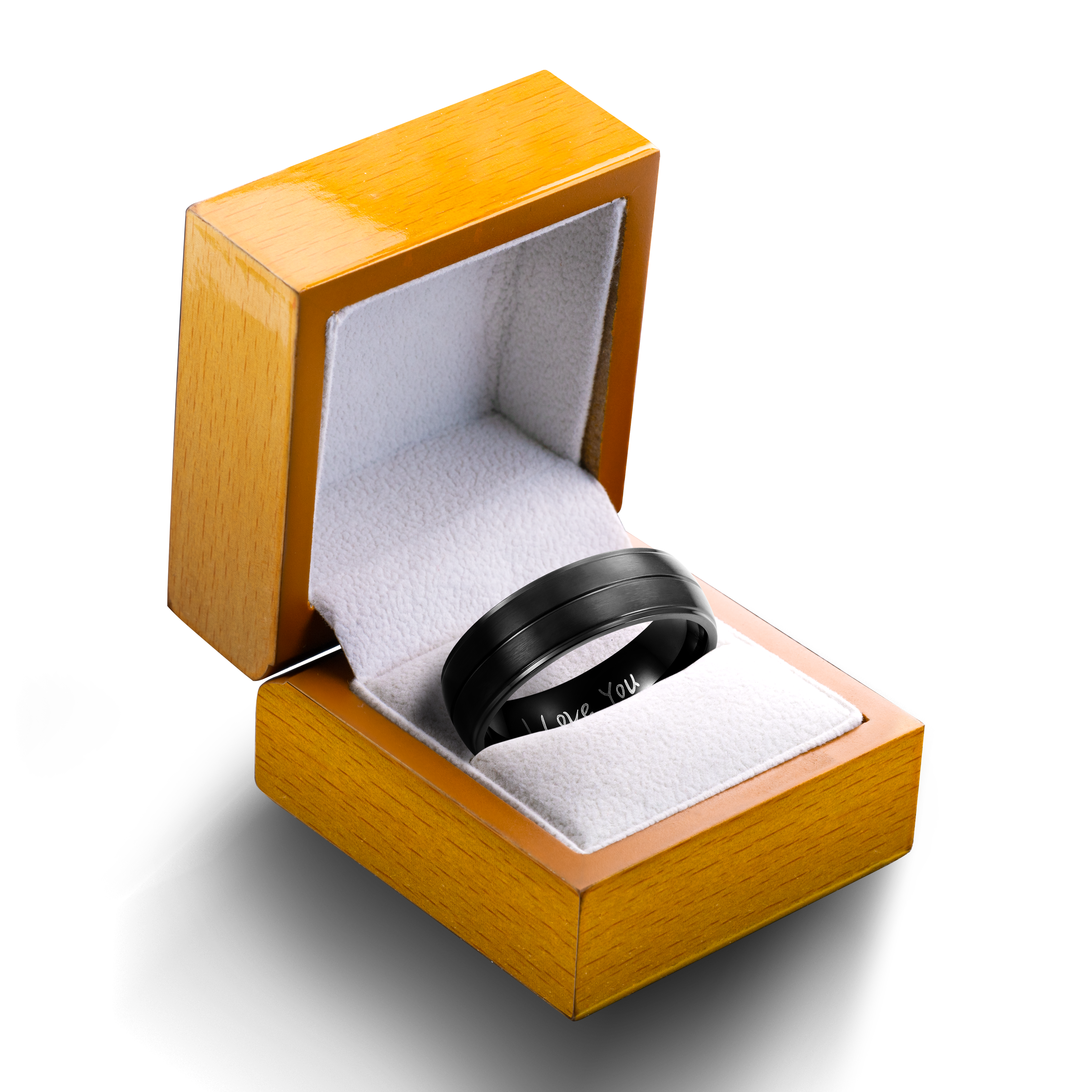 Men's 7mm Titanium I Love You Engraved Ring
