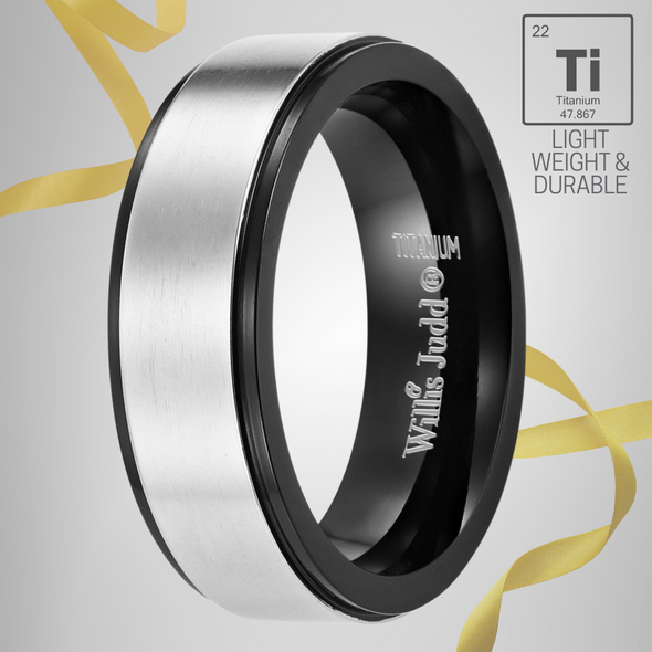 Men's Dad Titanium Engraved Ring - Love You Dad