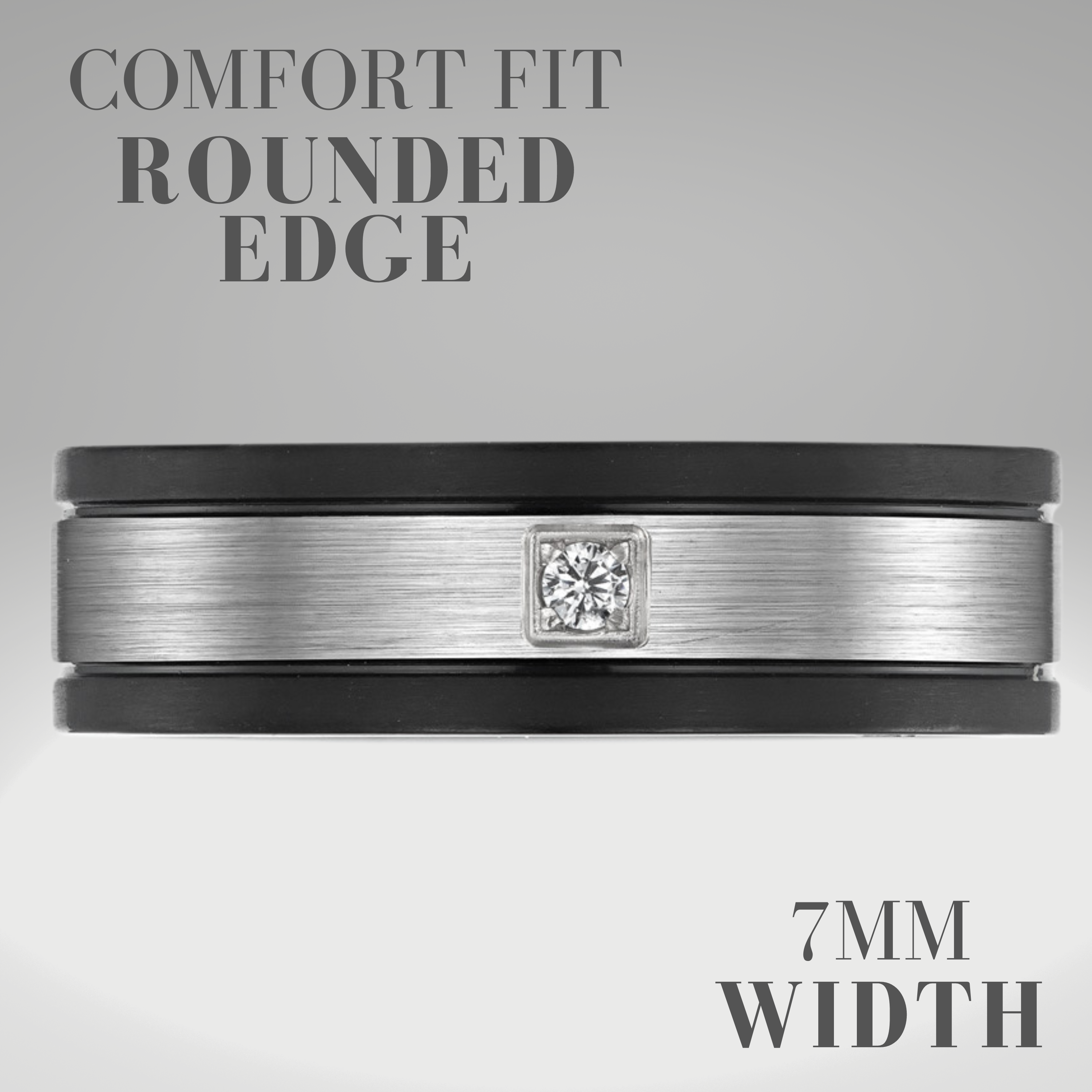 Mens Titanium Band Ring Etched I Love You