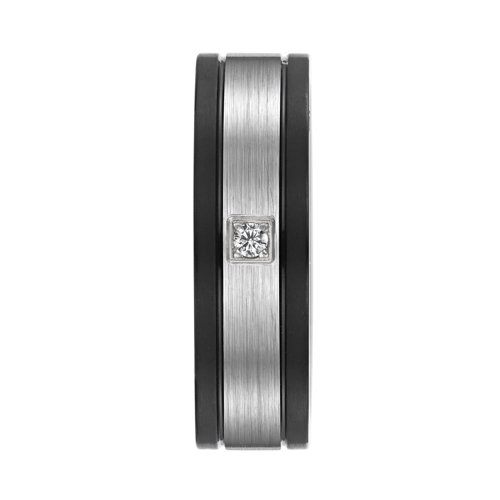Mens Titanium Band Ring Etched I Love You