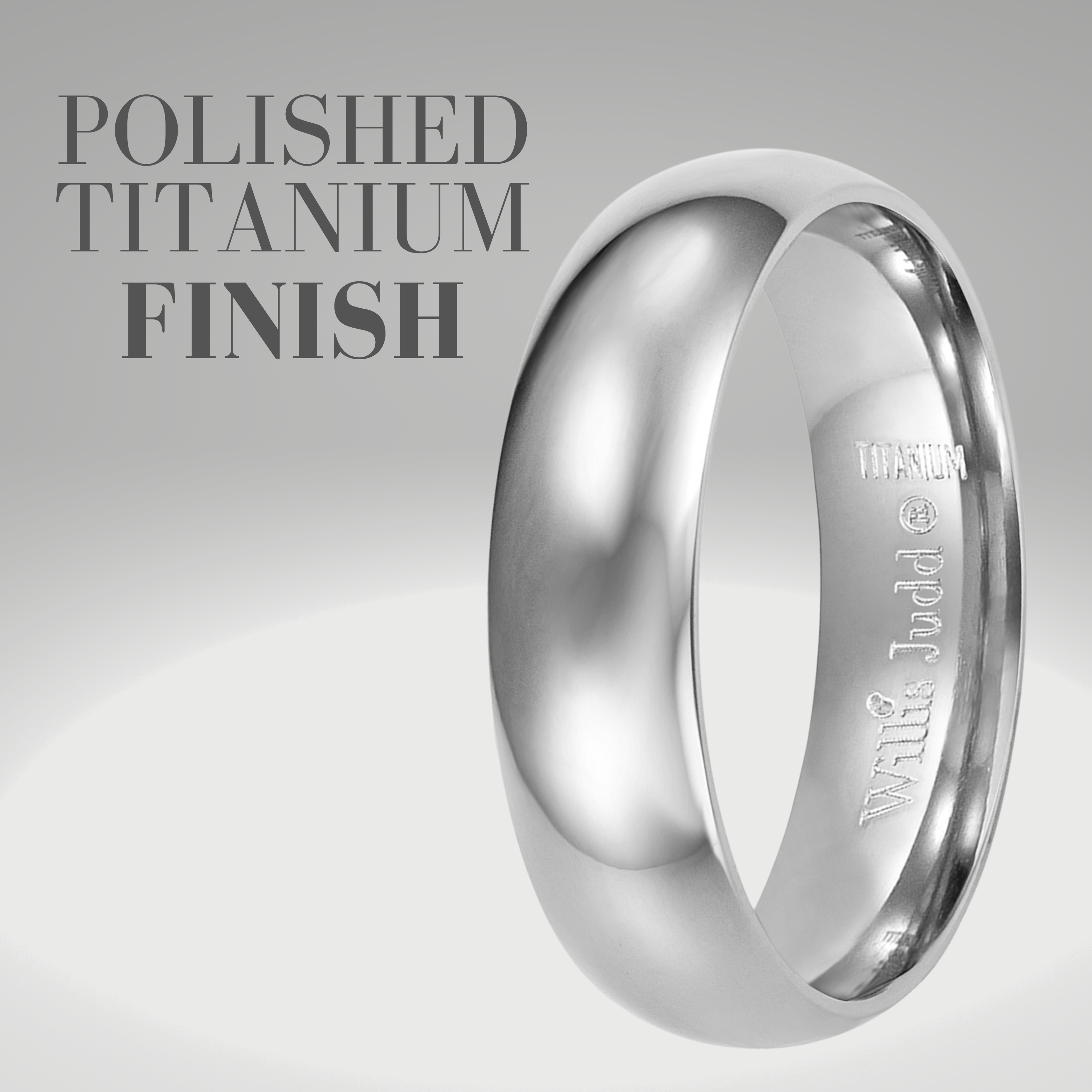 Mens Titanium Ring Engraved I Love You 7mm