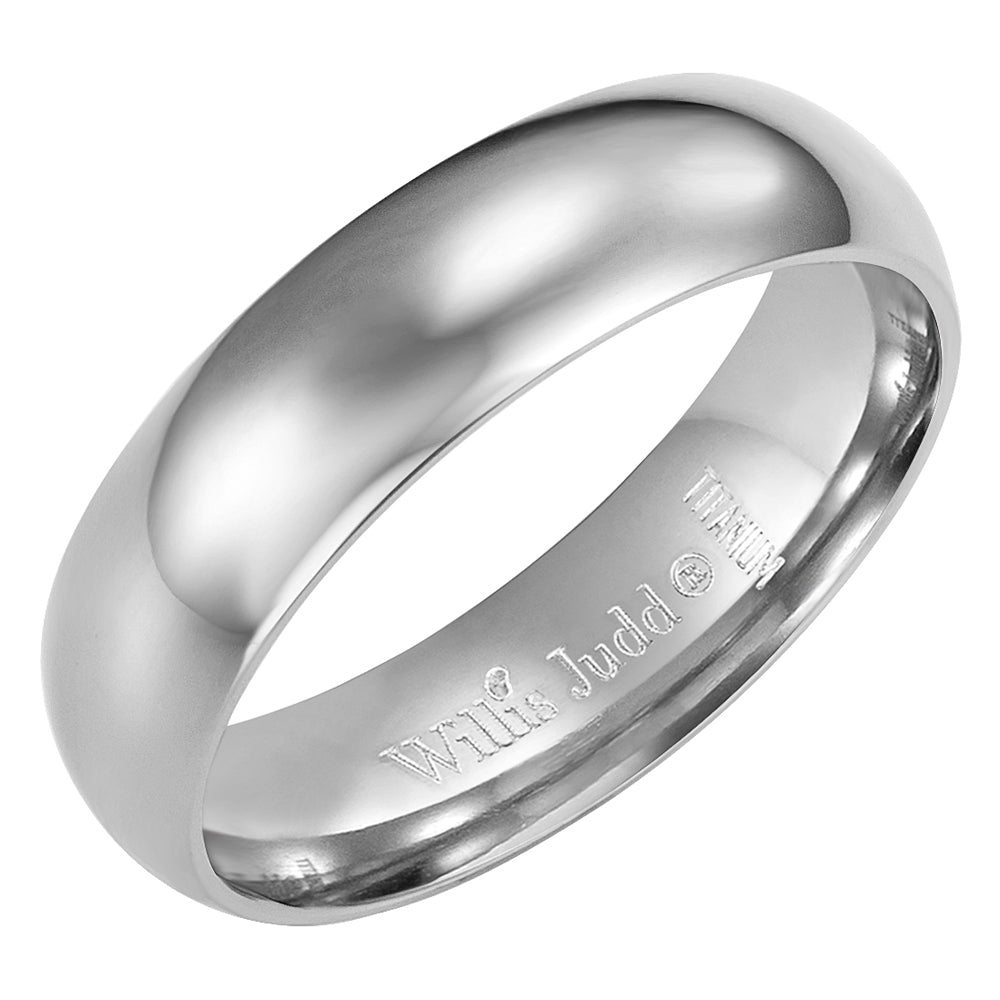 Mens Titanium Ring Engraved I Love You 7mm