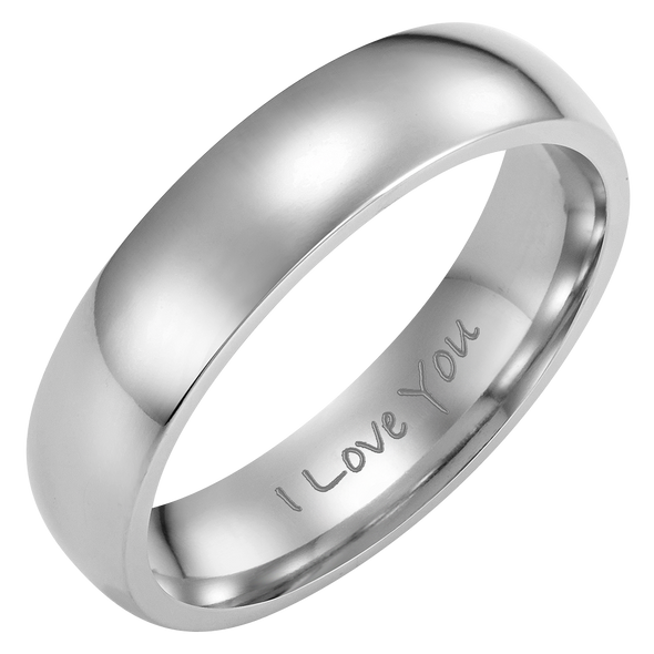 Men's Ring Engraved I Love You - Tungsten 6mm