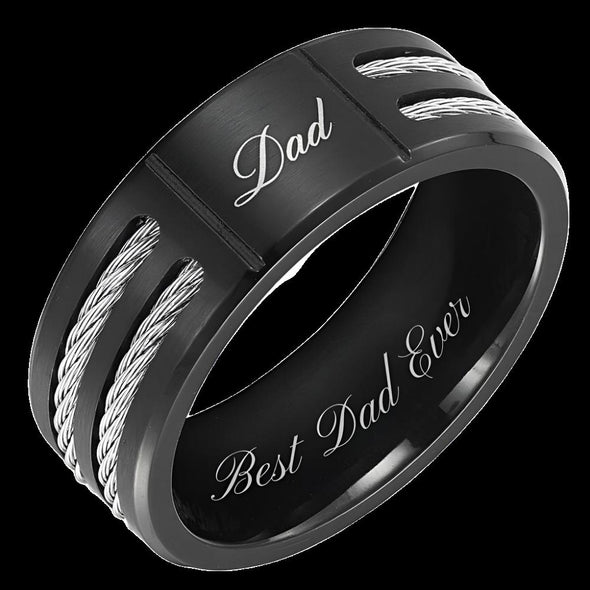 Best Dad Ever Dad Ring Titanium