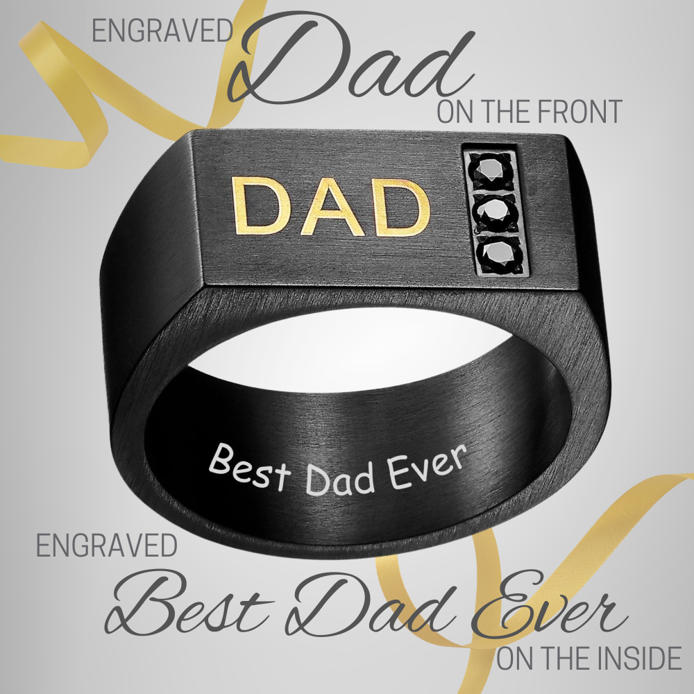 DAD Ring Engraved Best Dad Ever