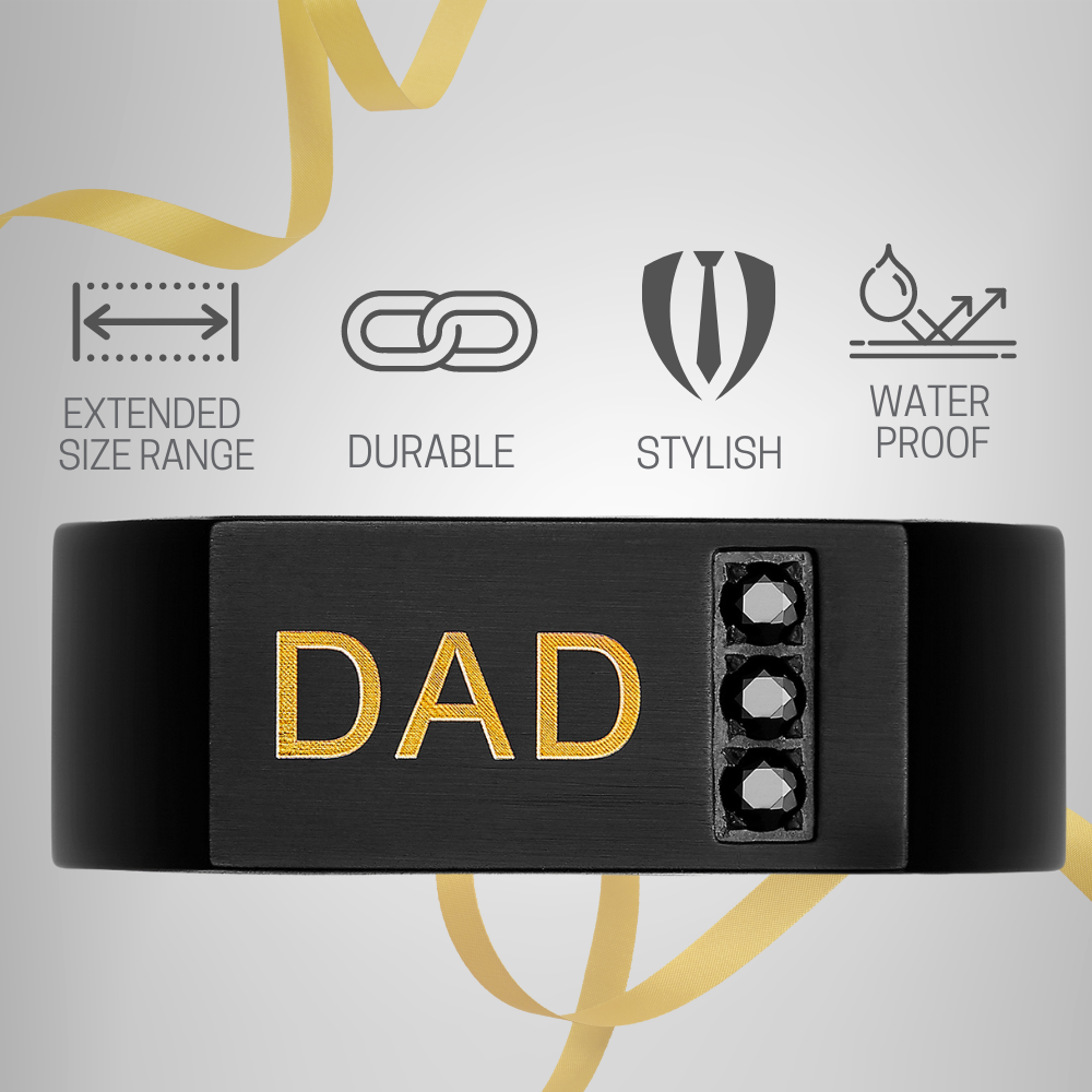 DAD Ring Engraved Best Dad Ever