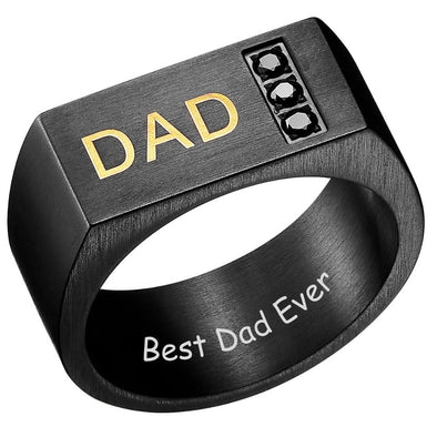 DAD Ring Engraved Best Dad Ever