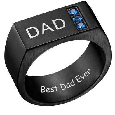 DAD Ring Engraved Best Dad Ever