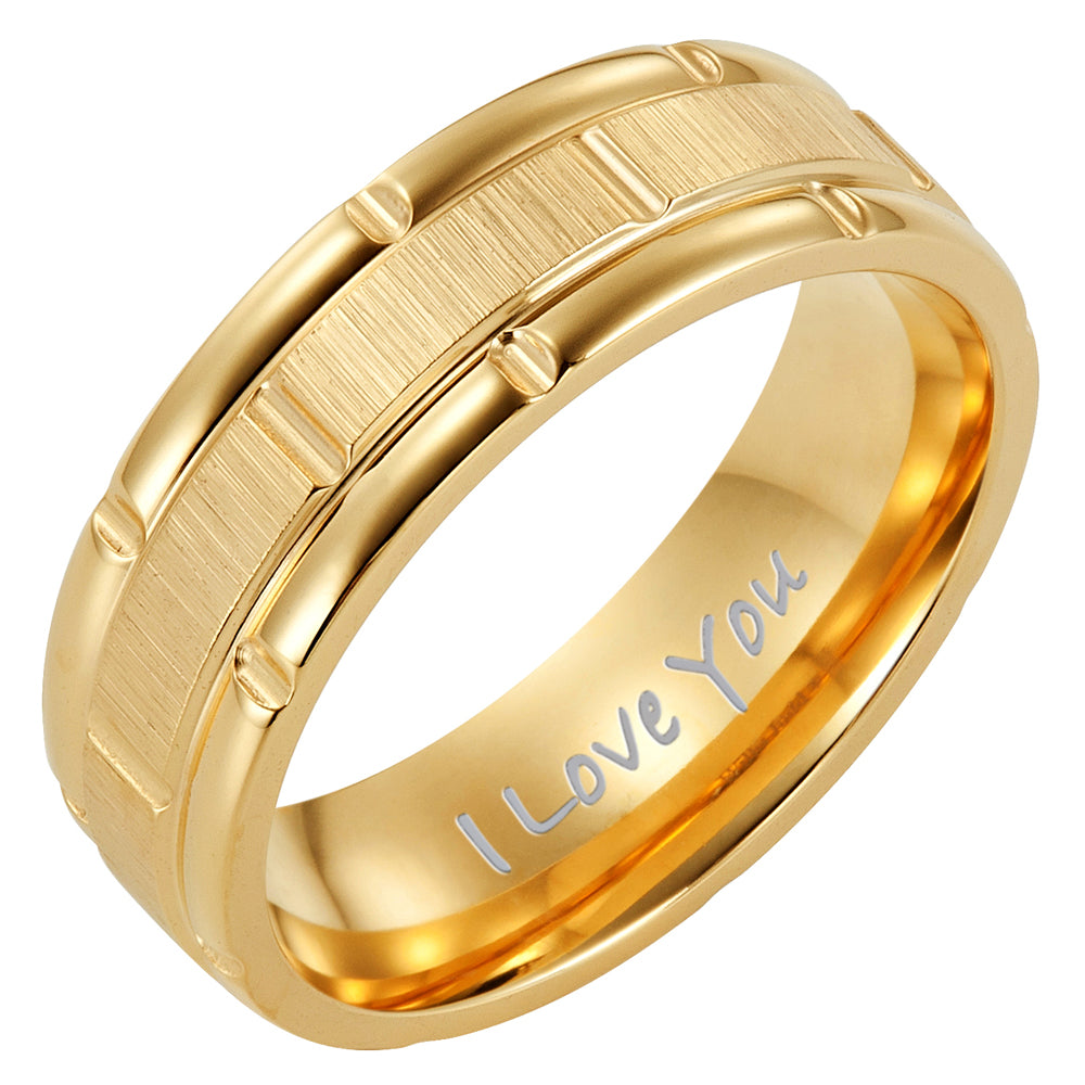 Men's 8mm Titanium Ring with I Love You