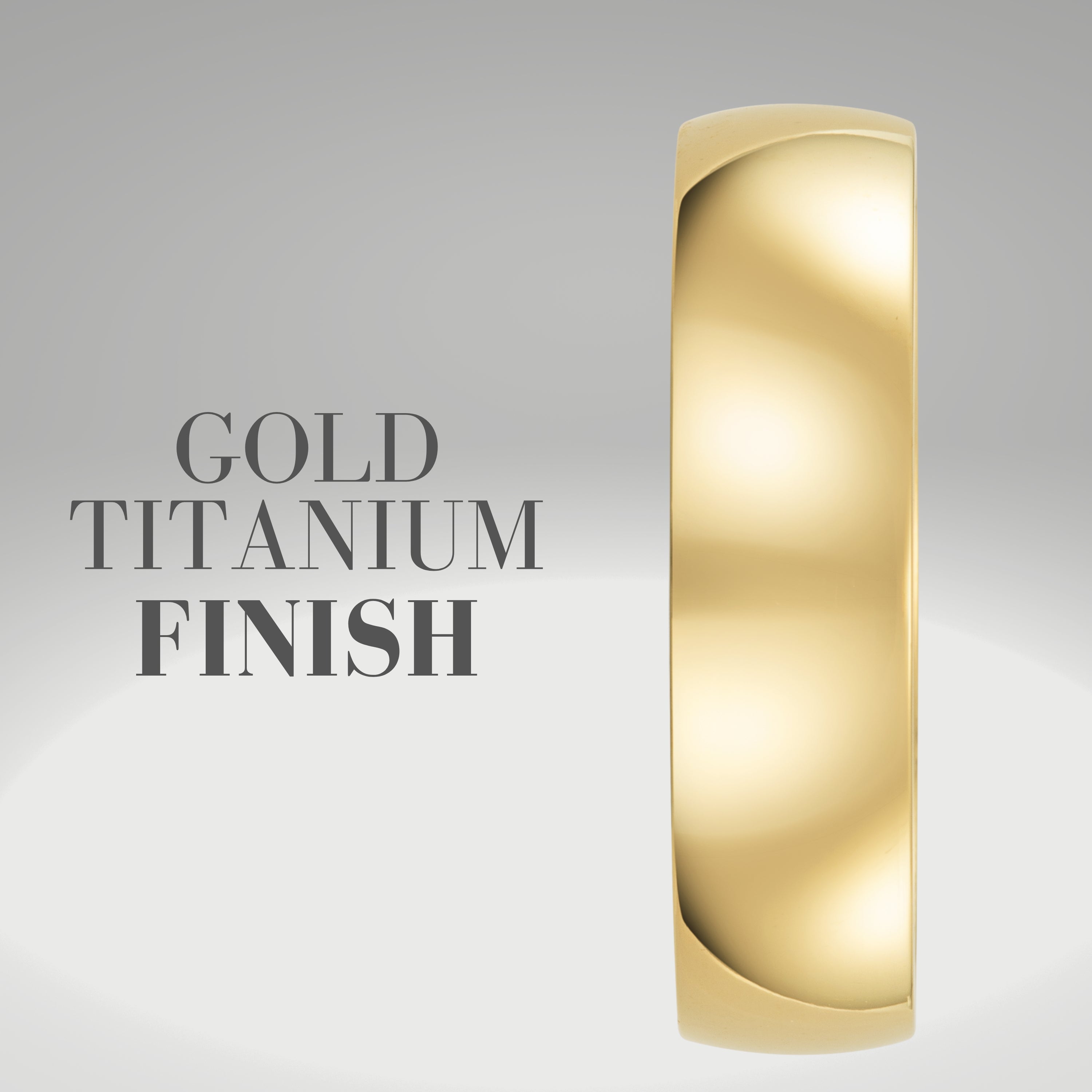 Mens 6mm Gold Titanium Ring