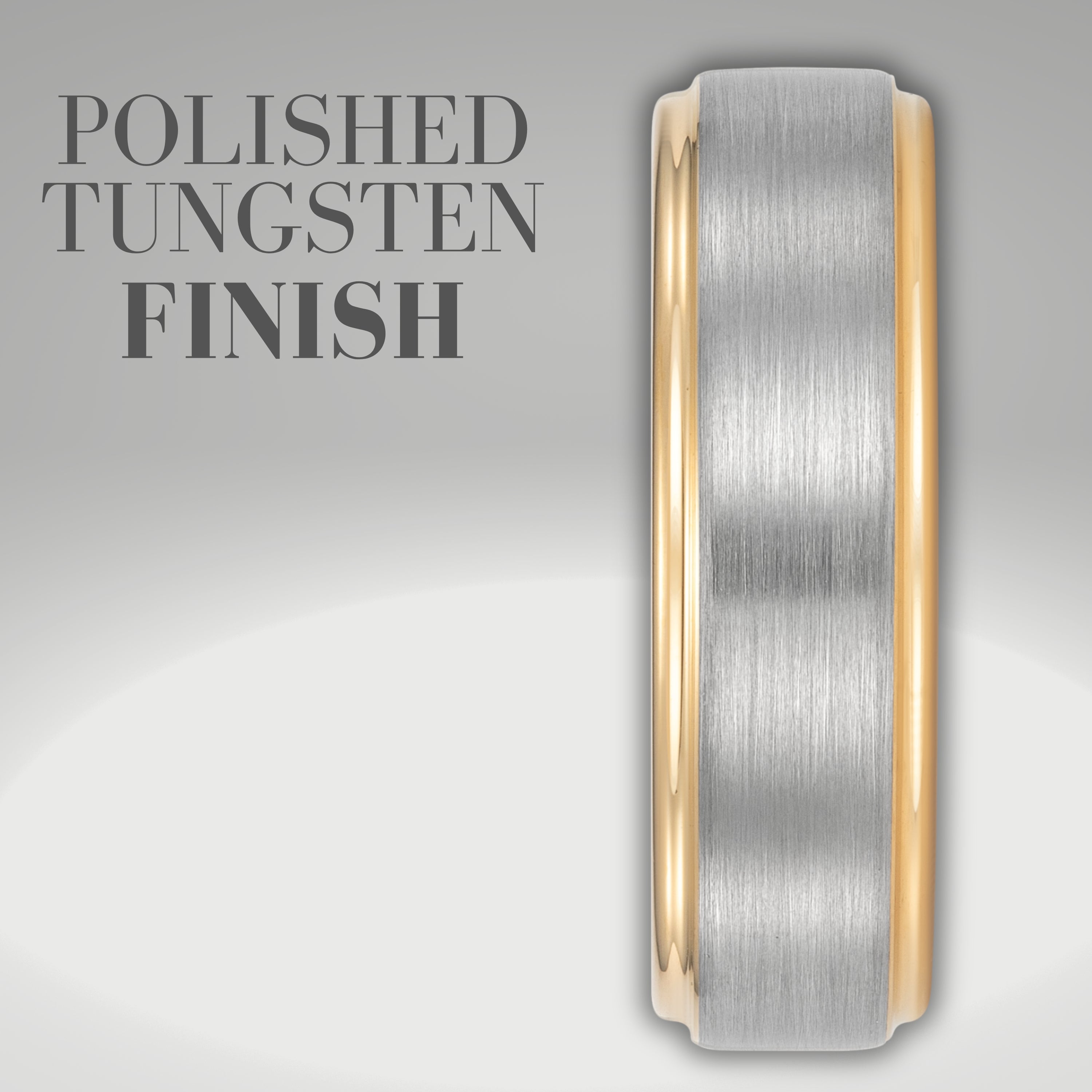 Willis Judd Mens Tungsten Ring Engraved I Love You in Wooden Gift Box 7mm Comfort Fit Gold Silver