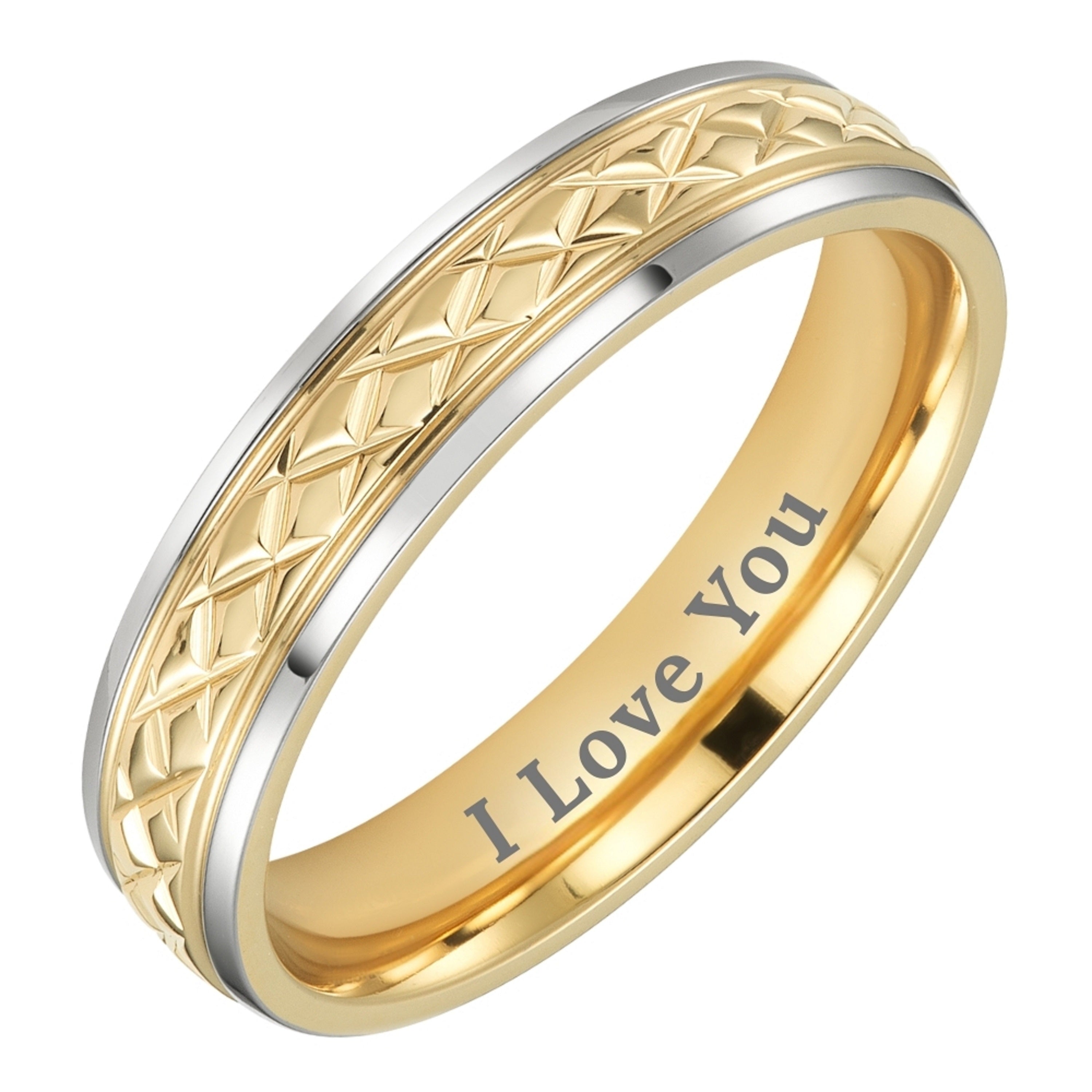 Willis Judd 5mm Titanium Ring for Men Engraved I Love You In Wooden Gift Box Wedding Band Ring Mens Engagement Ring Groove Promise Ring Comfort Fit