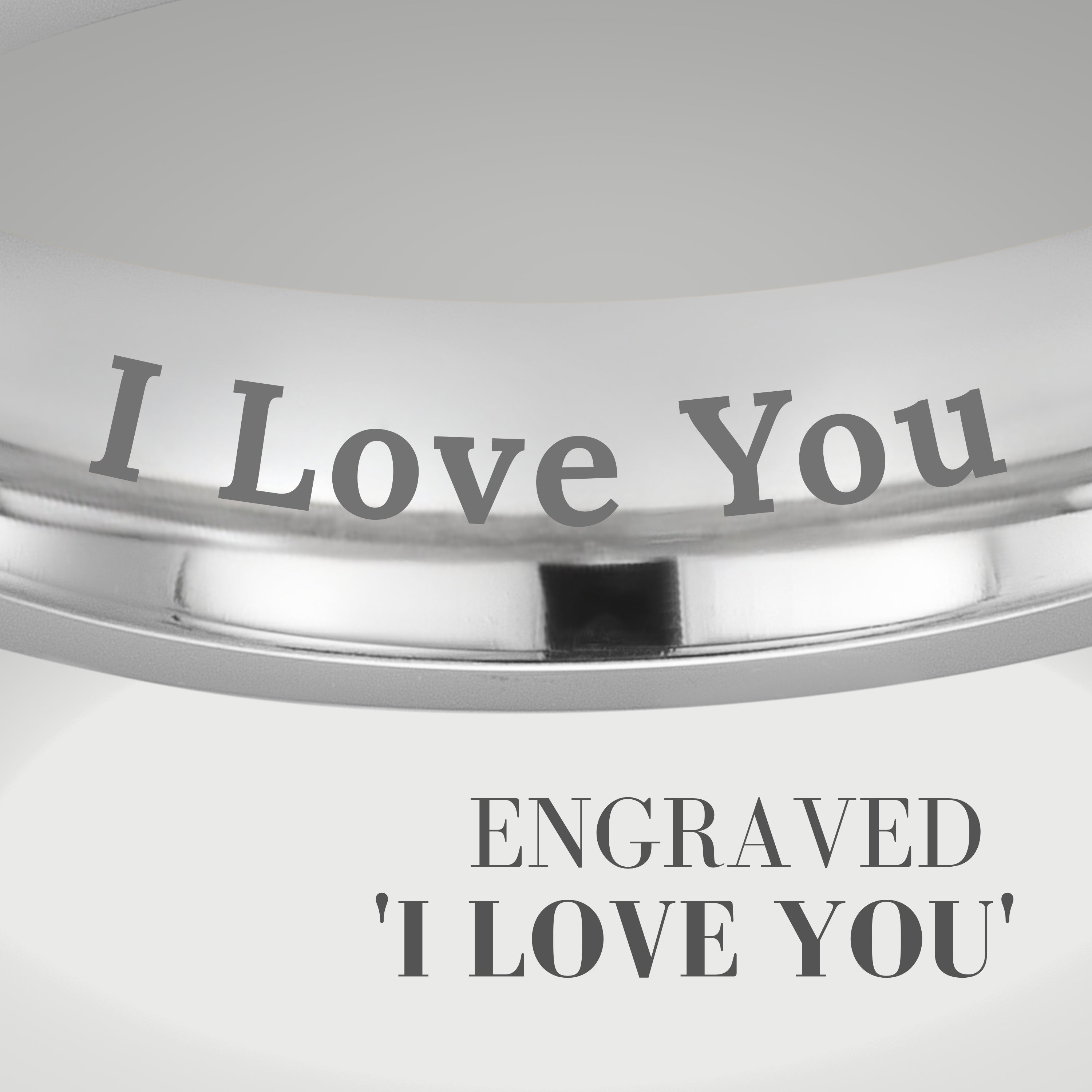 Willis Judd 5mm CZ Titanium Ring for Men Engraved I Love You In Wooden Gift Box Wedding Band Ring Mens Engagement Ring Groove Promise Ring Comfort Fit