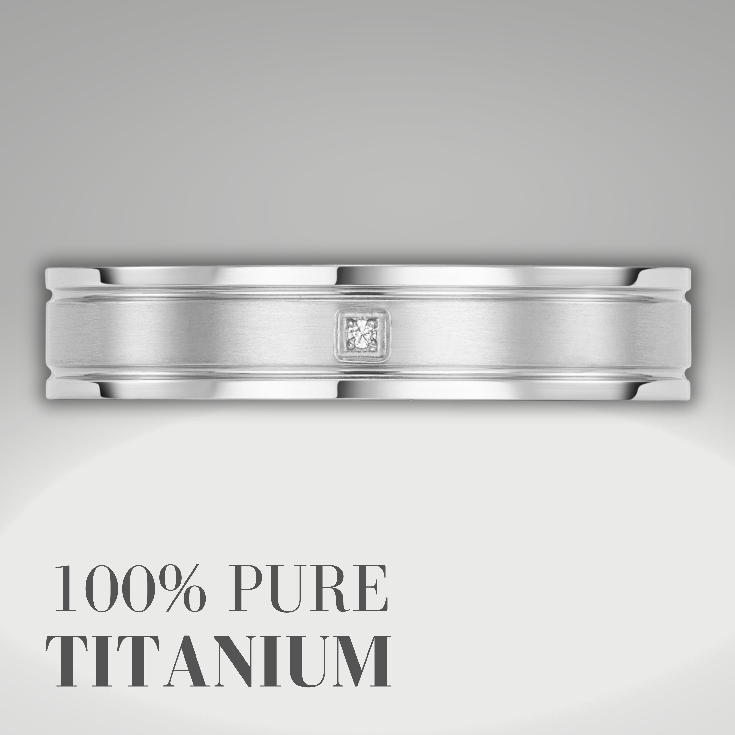 Willis Judd 5mm CZ Titanium Ring for Men Engraved I Love You In Wooden Gift Box Wedding Band Ring Mens Engagement Ring Groove Promise Ring Comfort Fit