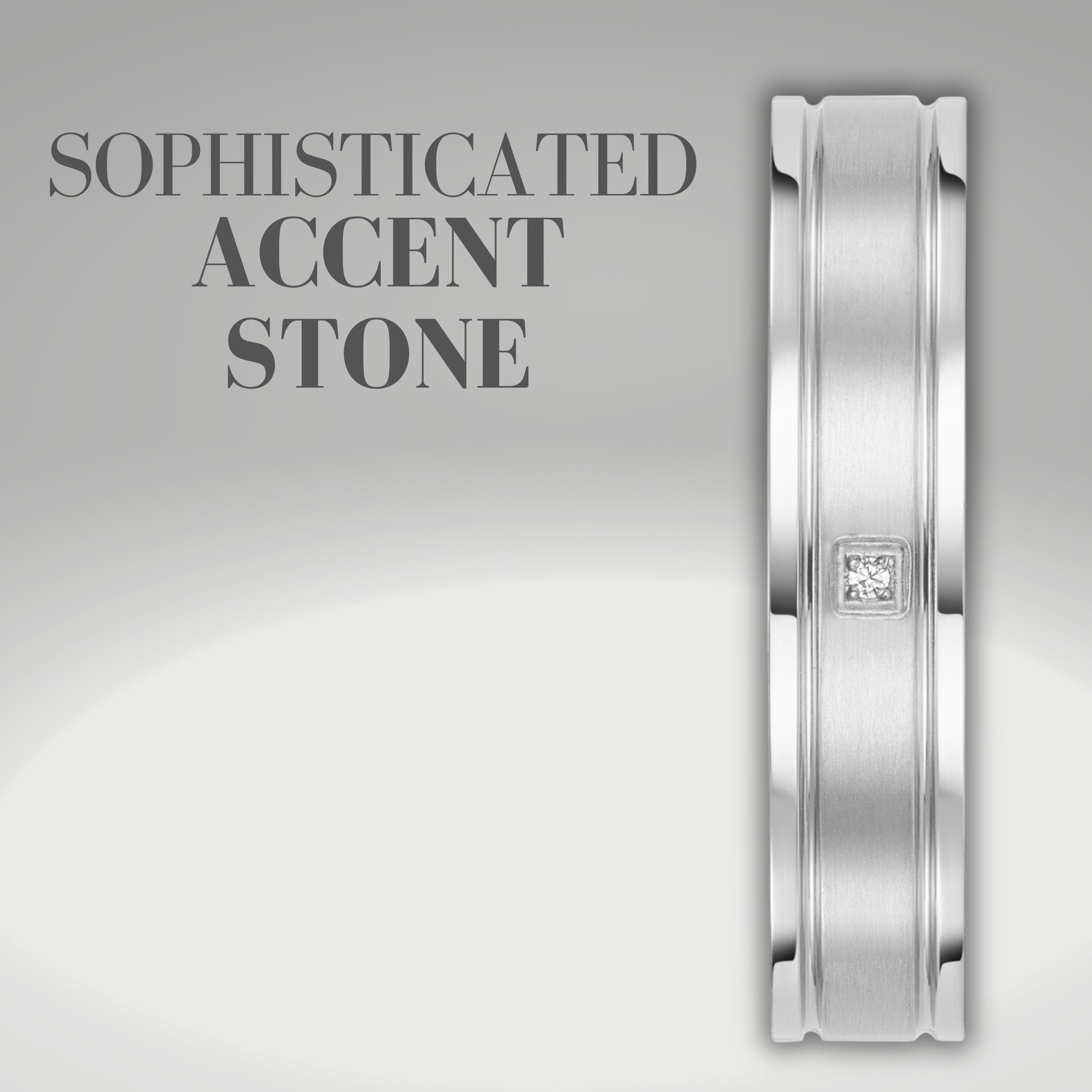 Willis Judd 5mm CZ Titanium Ring for Men Engraved I Love You In Wooden Gift Box Wedding Band Ring Mens Engagement Ring Groove Promise Ring Comfort Fit