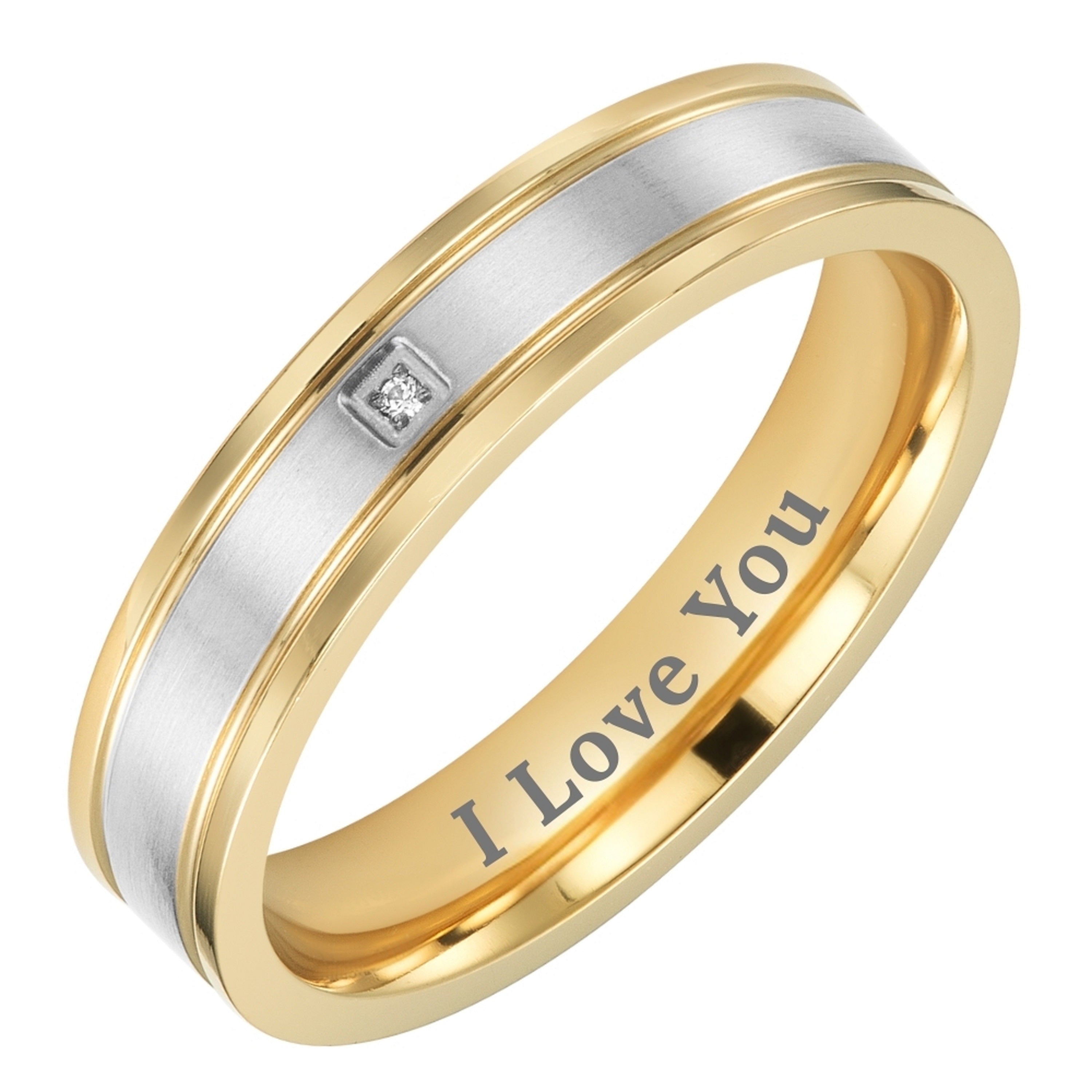 Willis Judd Mens Titanium Ring Engraved I Love You In Wooden Gift Box 5mm Wedding Band Ring for Men Engagement Ring Comfort Fit