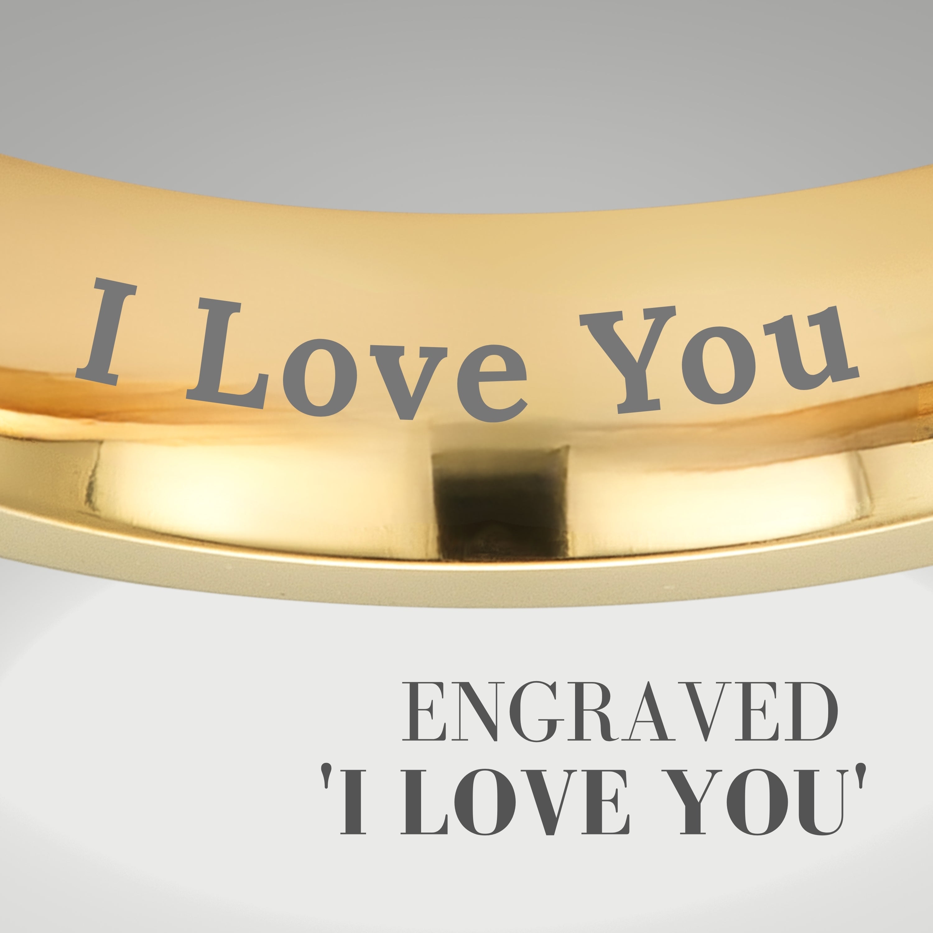 Willis Judd Mens Titanium Ring Engraved I Love You In Wooden Gift Box 5mm Wedding Band Ring for Men Engagement Ring Comfort Fit