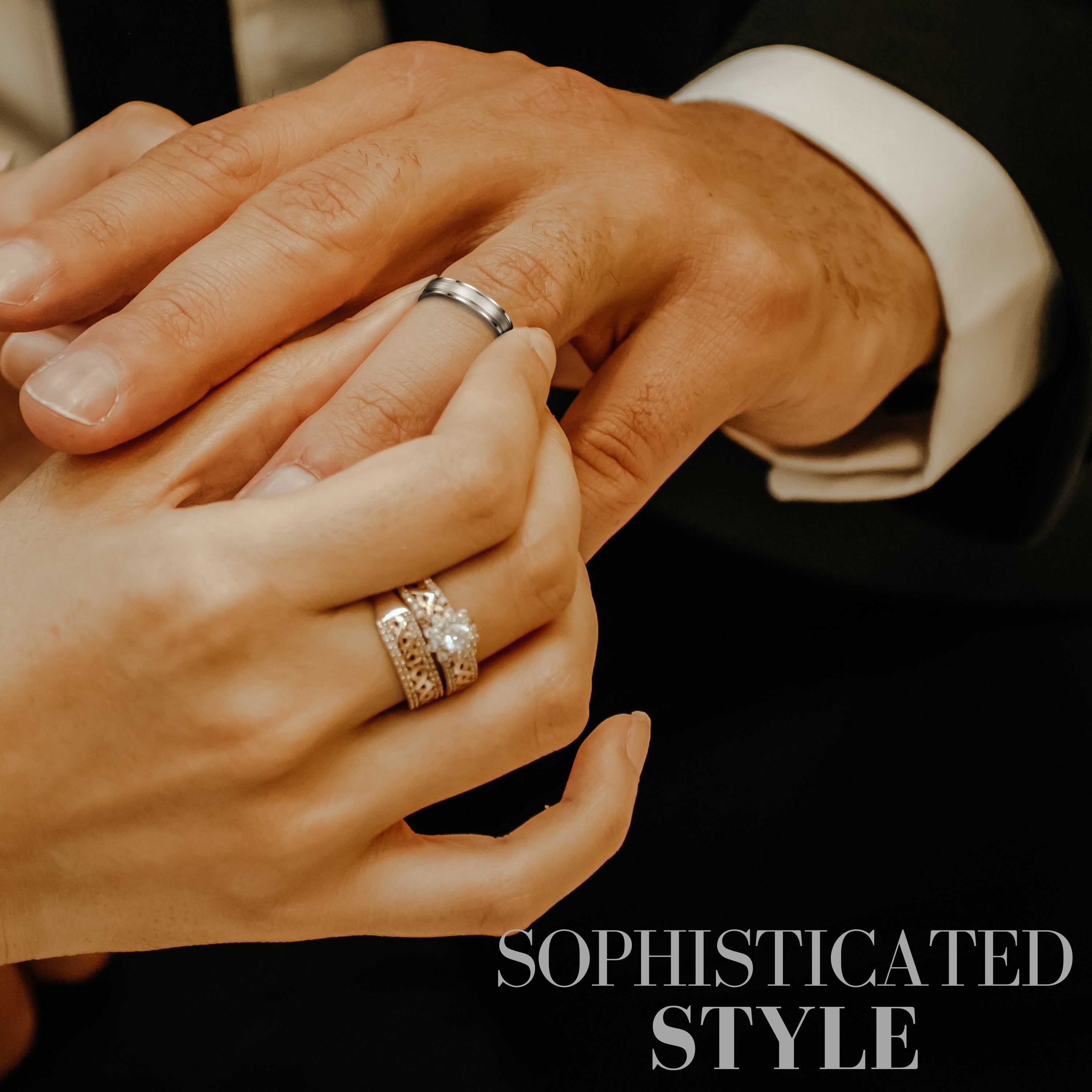 Willis Judd Mens Ring Engraved I love You Titanium Ring for Man In Wooden Gift Box 5mm Wedding Band Engagement Ring Comfort Fit