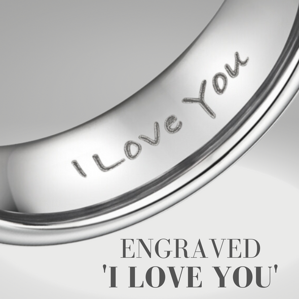 Men’s Tungsten Engraved Ring - I Love You 7mm