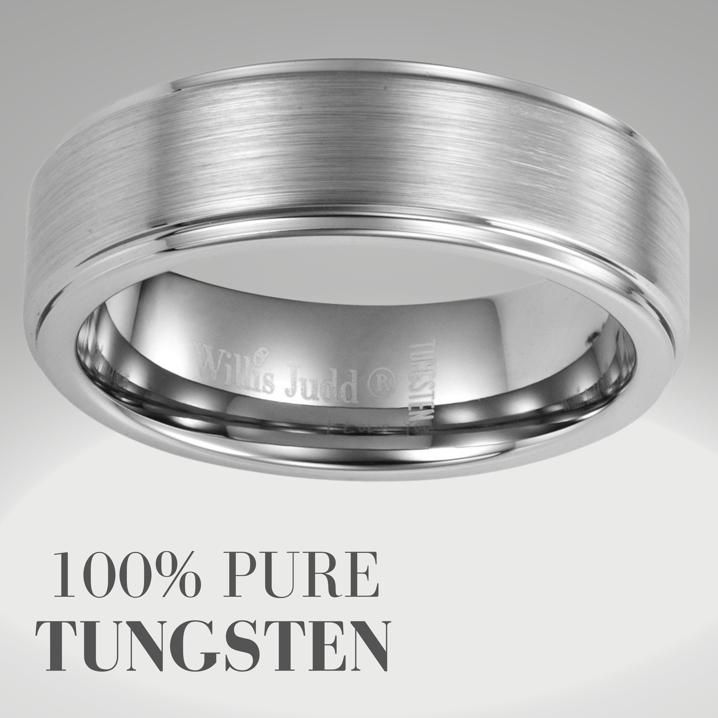 Men’s Tungsten Etched Ring - I Love You 7mm