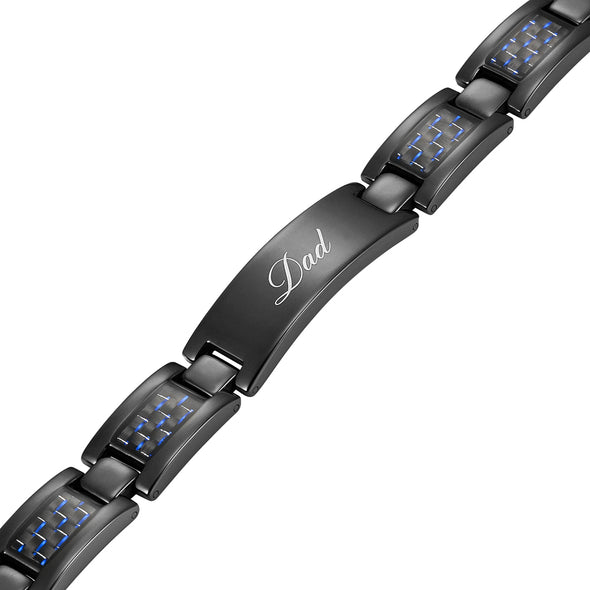 Mens Dad Bracelet Engraved Love You Dad by Willis Judd