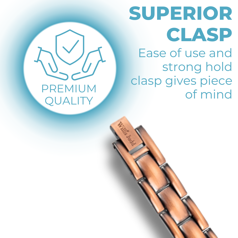 Mens Double Row Magnetic Copper Bracelet Size Adjustable By Willis Judd