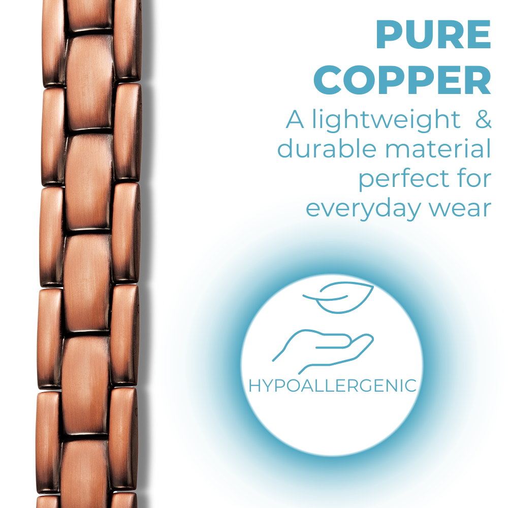 Mens Double Row Magnetic Copper Bracelet Size Adjustable By Willis Judd