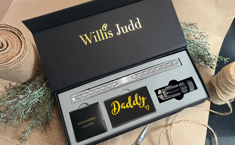 Mens DADDY Bracelet Etched With Love You Daddy