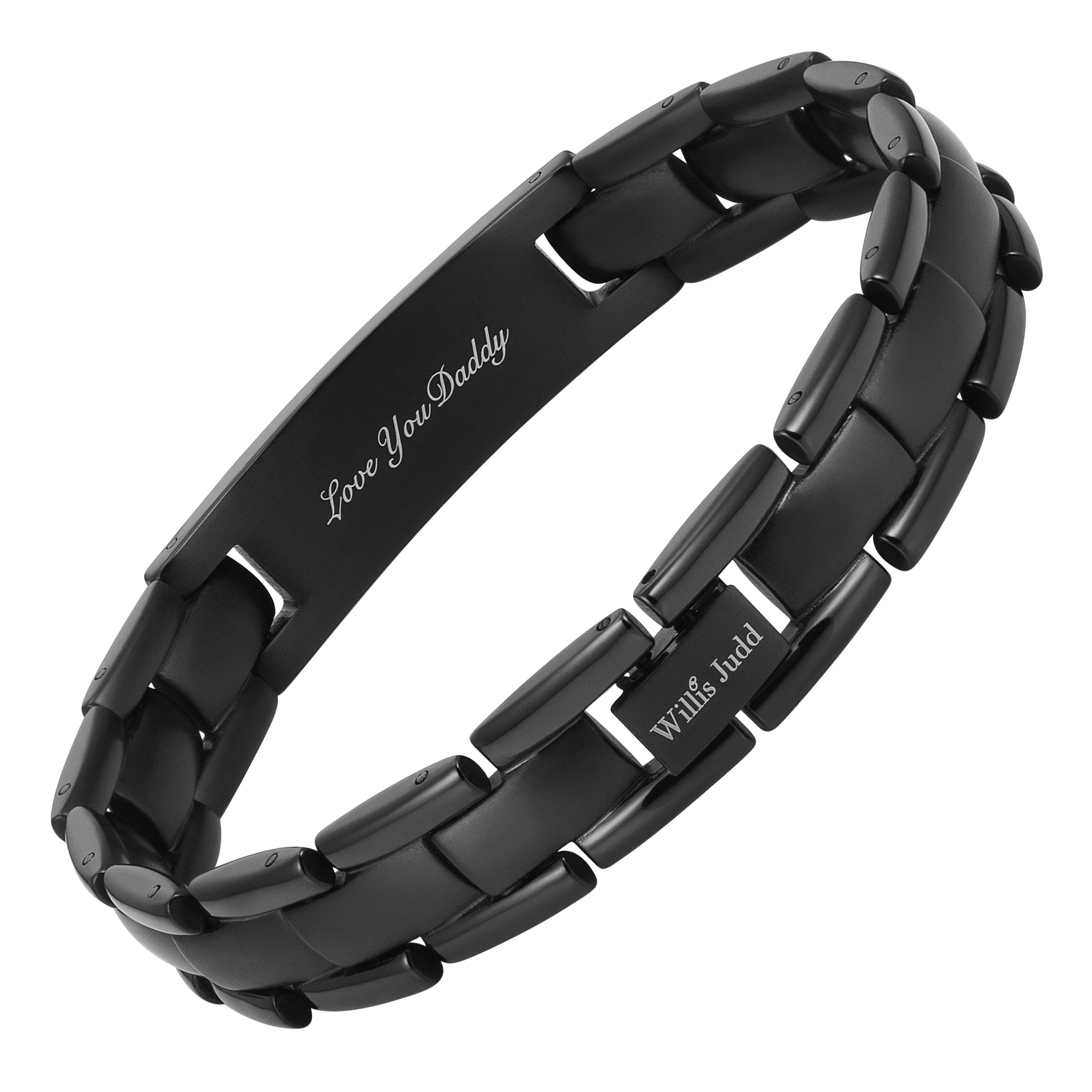 Mens Daddy Bracelet Etched Love You Daddy by Willis Judd
